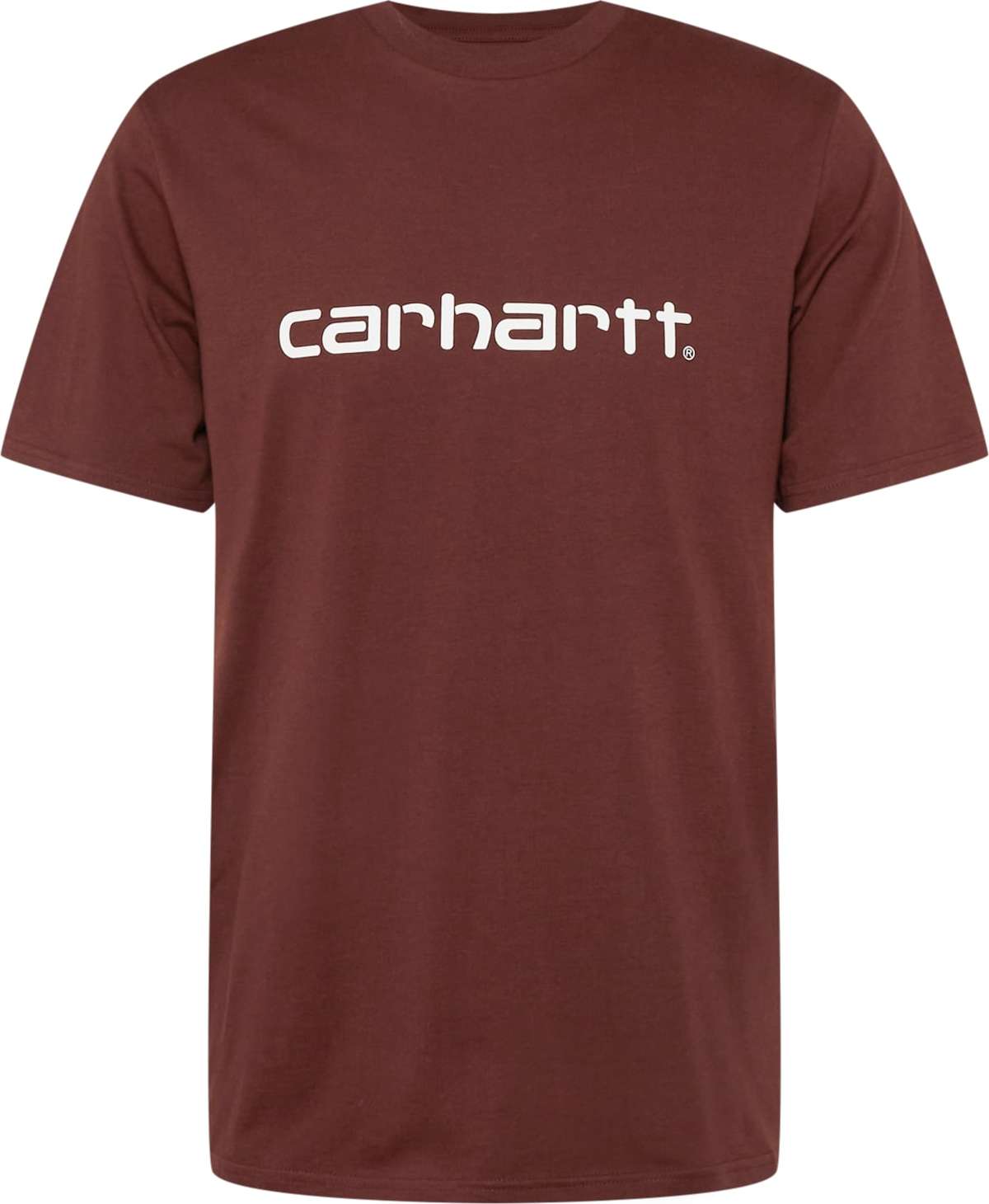 Carhartt WIP Tričko kaštanově hnědá / bílá