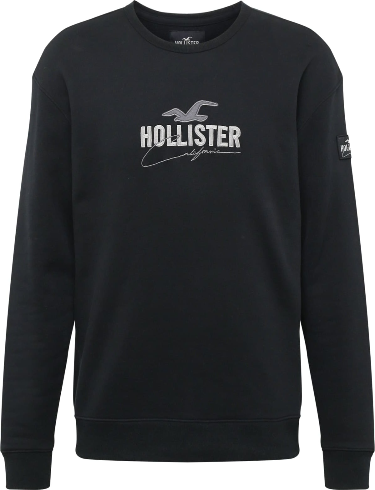 HOLLISTER Mikina 'EMEA' šedá / černá / bílá