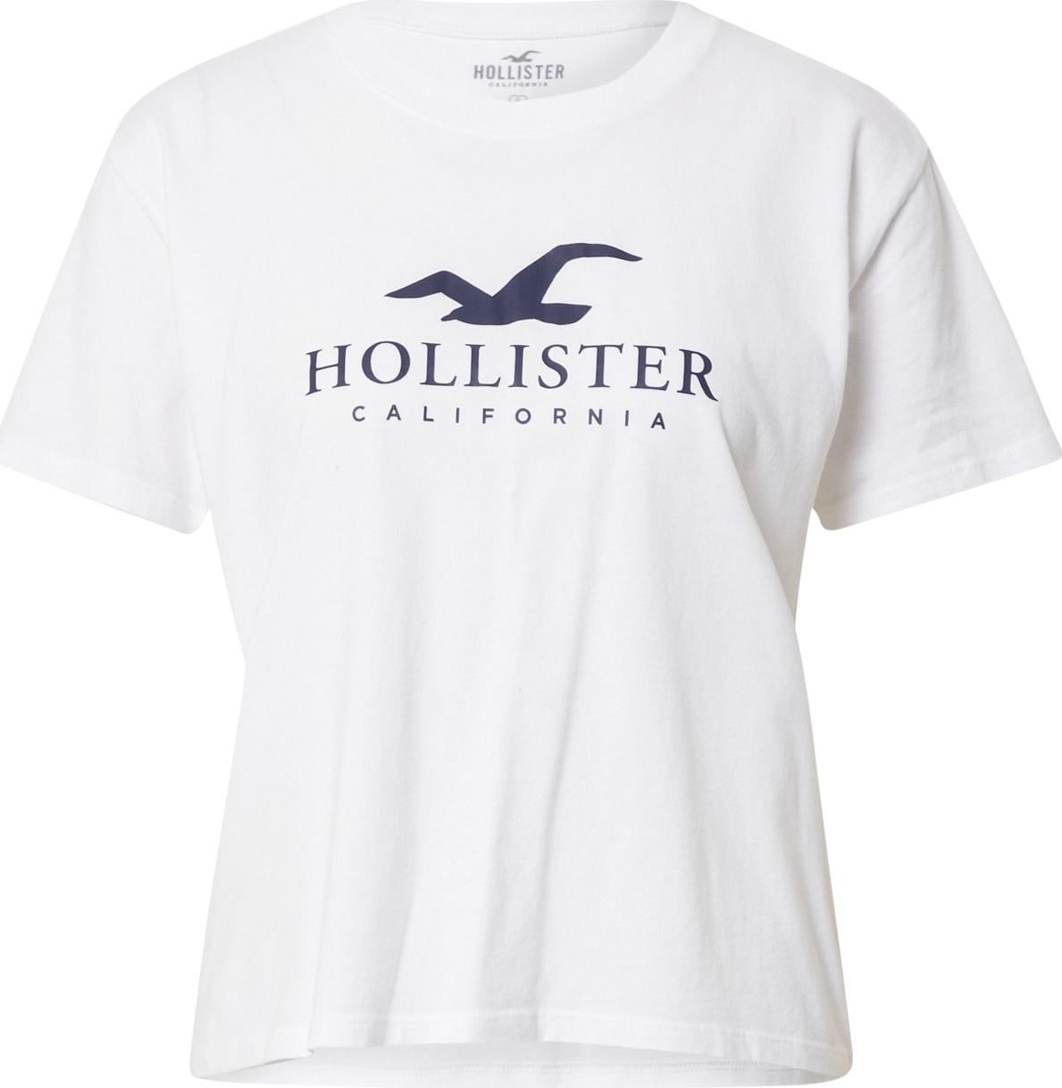 HOLLISTER Tričko marine modrá / bílá