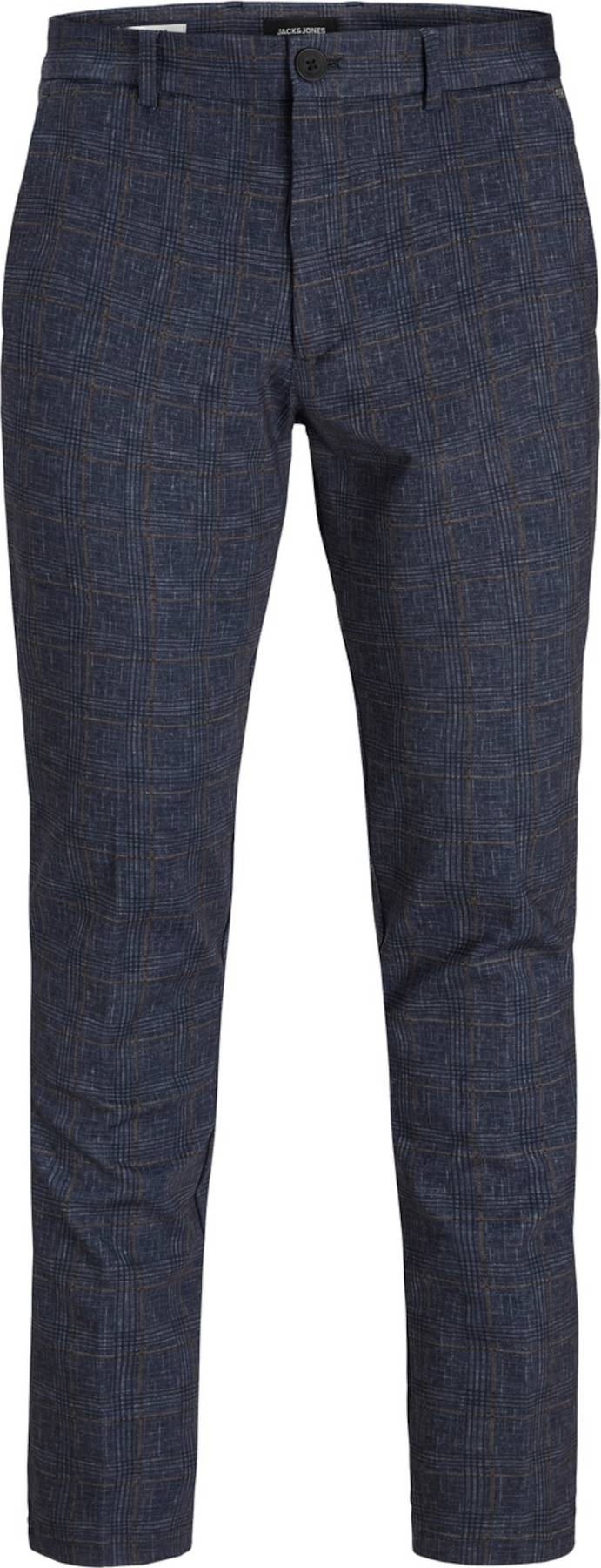 JACK & JONES Chino kalhoty 'MARCO' námořnická modř / tmavě hnědá