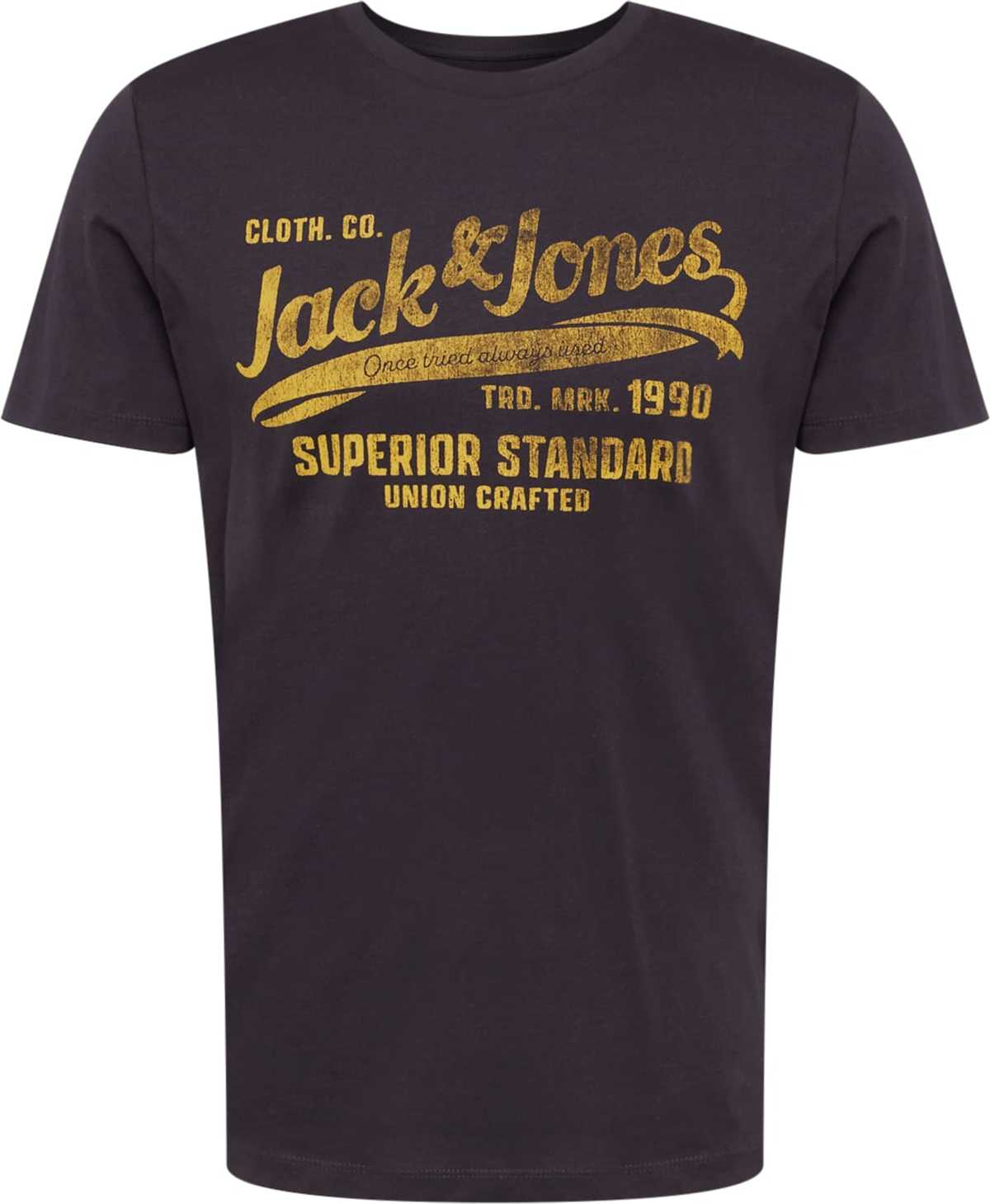 JACK & JONES Tričko zlatá / černá