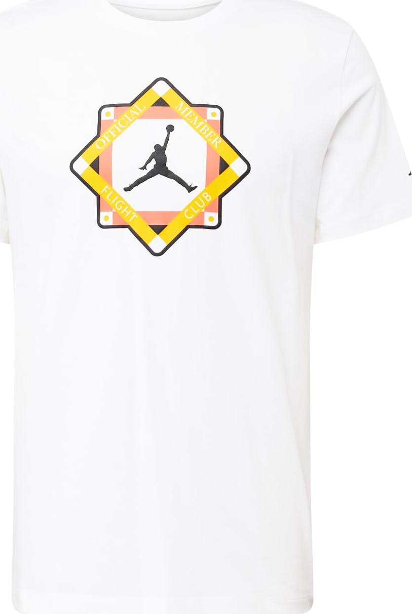 Jordan Tričko žlutá / korálová / černá / bílá