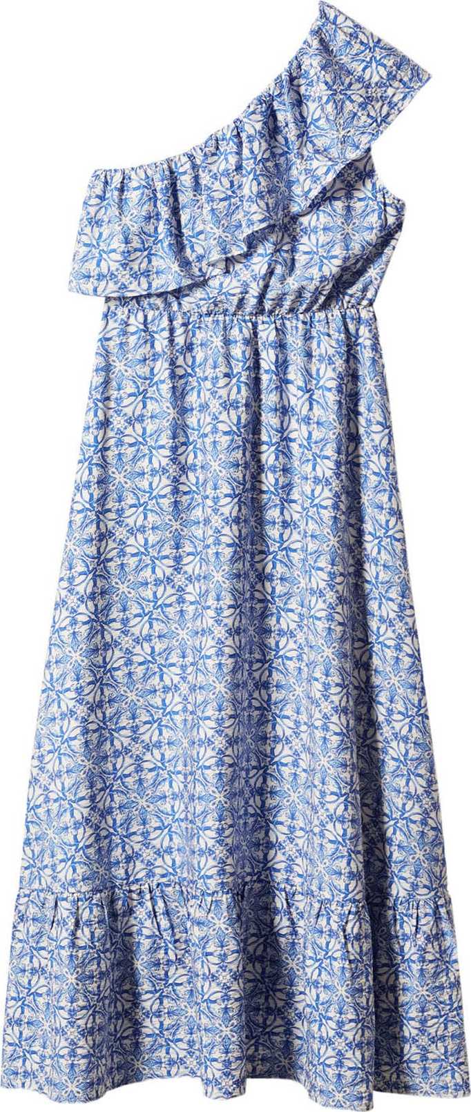 MANGO Letní šaty 'Linaje' nebeská modř / bílá