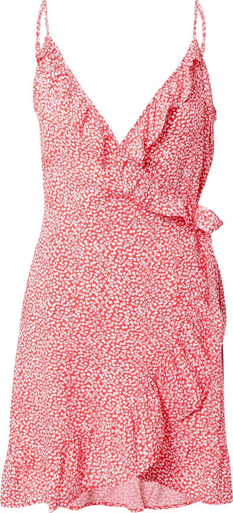 ONLY Letní šaty 'NOVA' červená / bílá