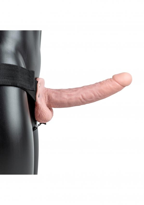 Realrock Hollow Strap-on dutý připínací penis s varlaty 23 cm - tělový RealRock