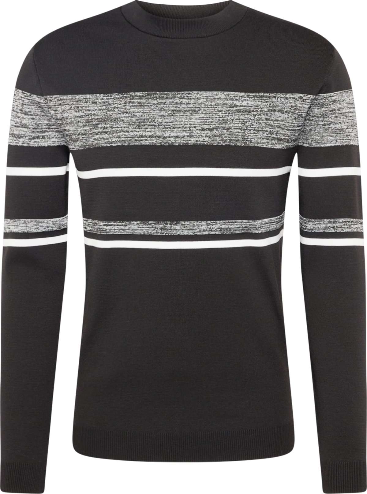 River Island Svetr 'Ls Space Dye Blocked Jumper' černá