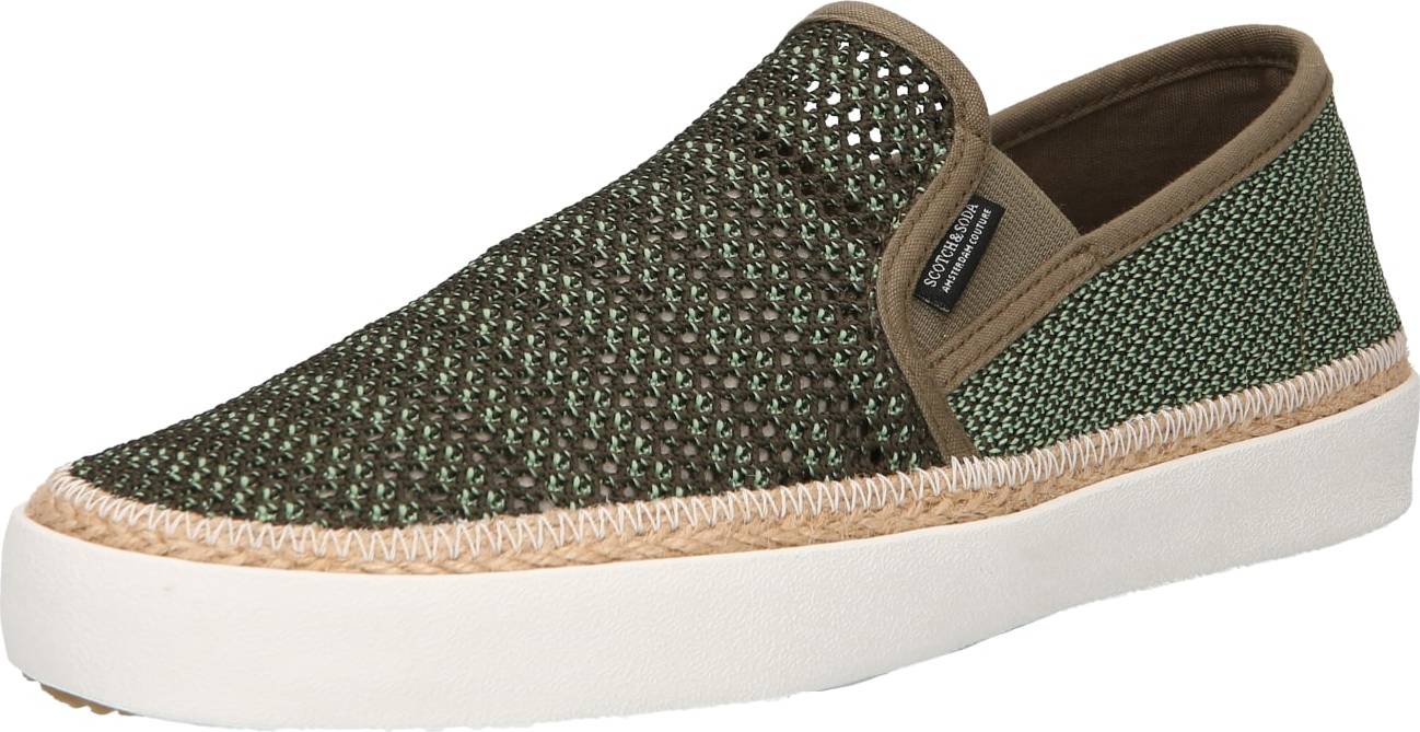 SCOTCH & SODA Slip on boty 'IZOMI' khaki / trávově zelená