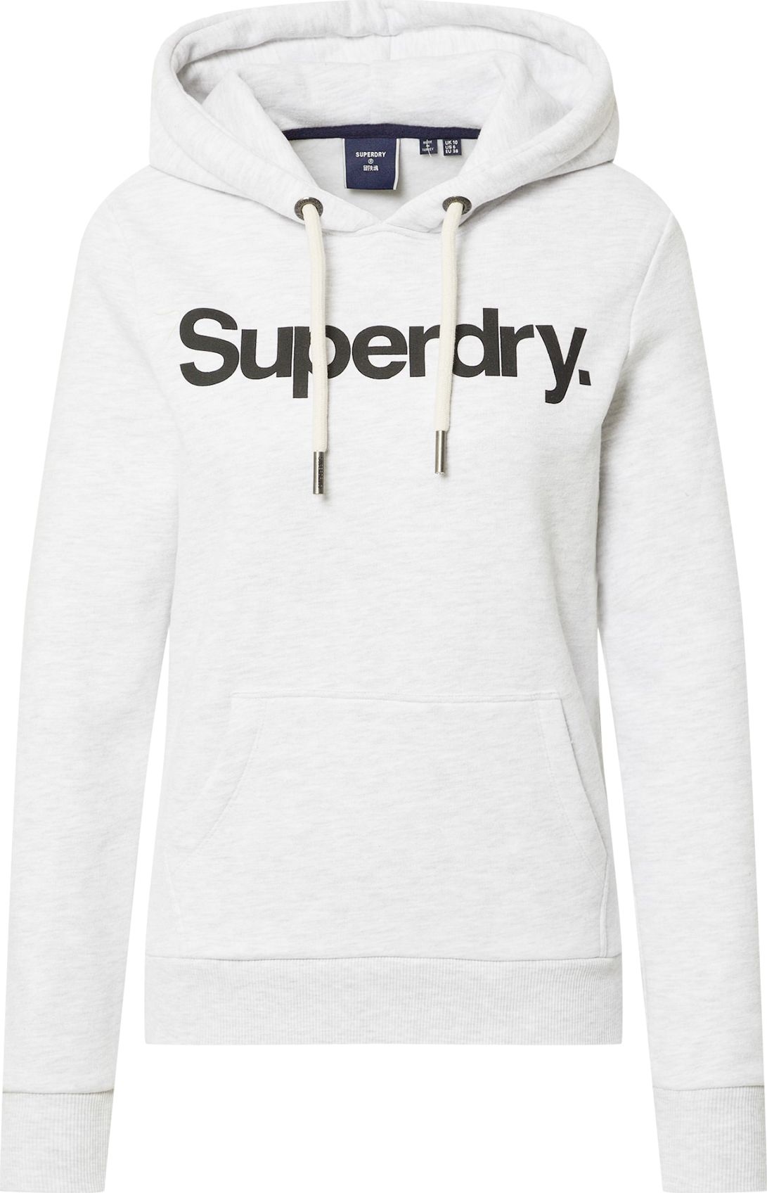 Superdry Mikina černá / bílý melír