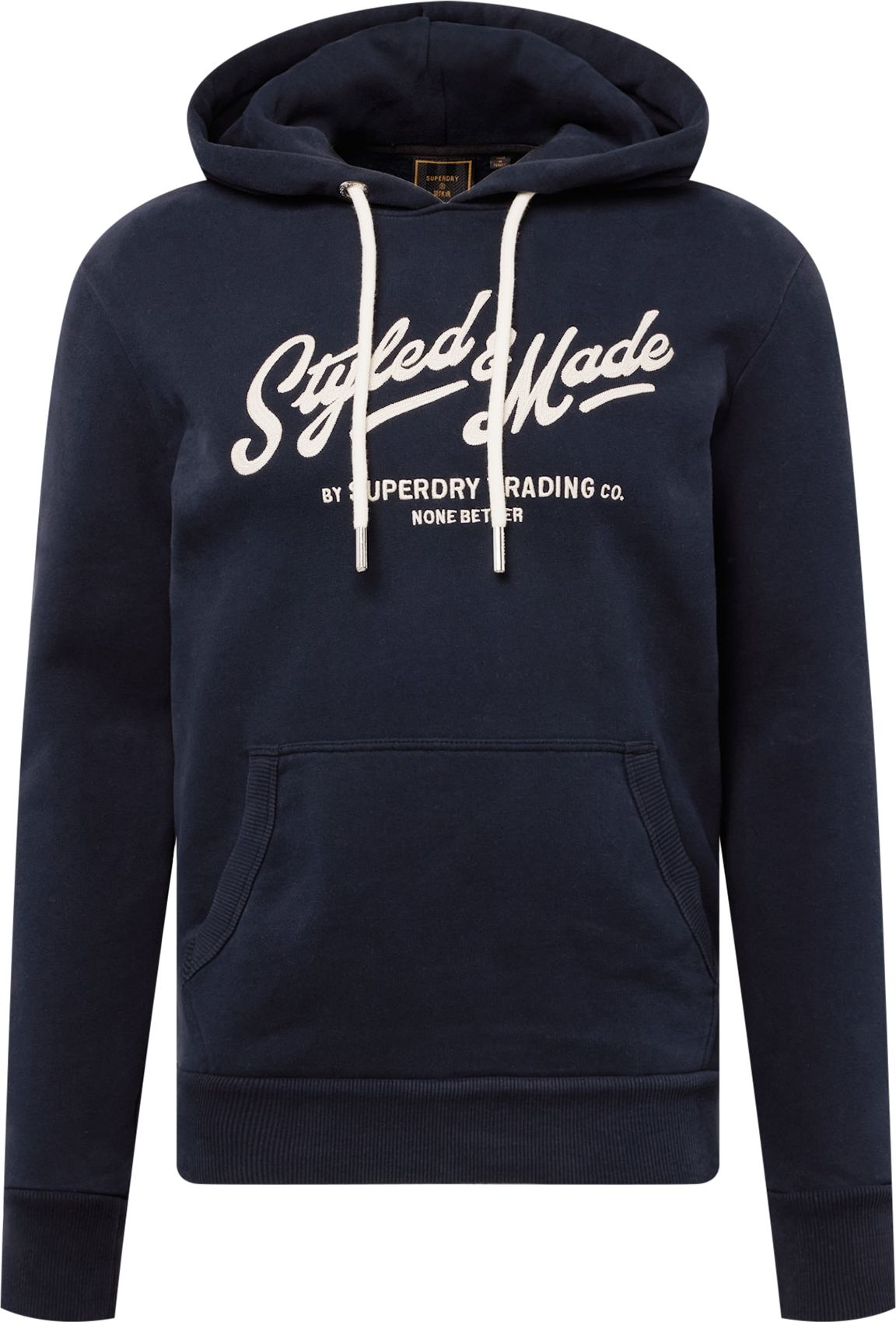 Superdry Mikina noční modrá / přírodní bílá