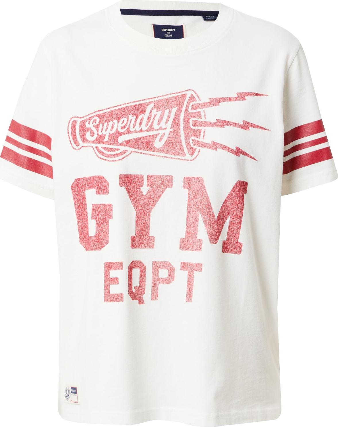 Superdry Tričko vínově červená / offwhite