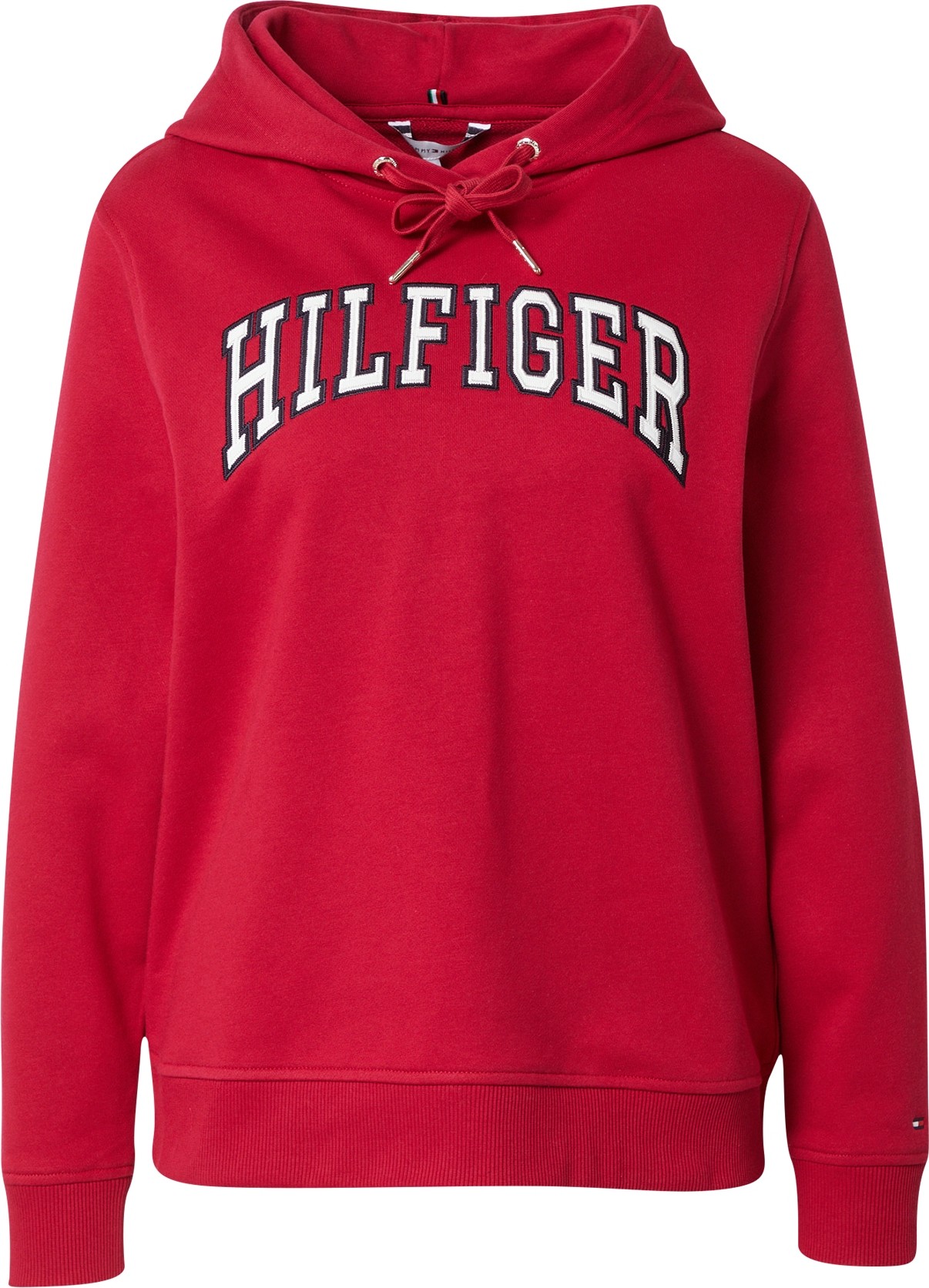 TOMMY HILFIGER Mikina vínově červená / černá / bílá