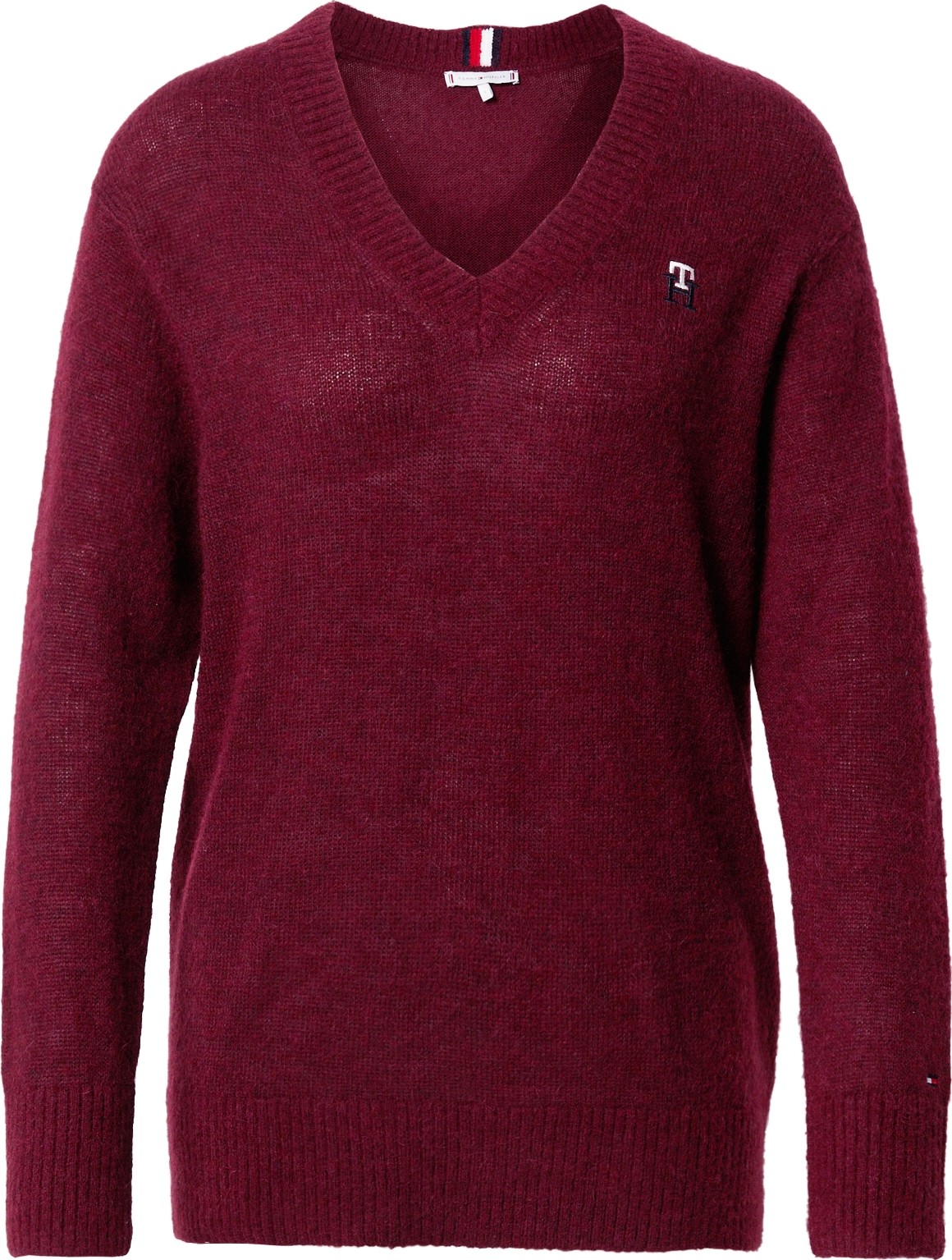 TOMMY HILFIGER Svetr námořnická modř / červená / merlot / bílá