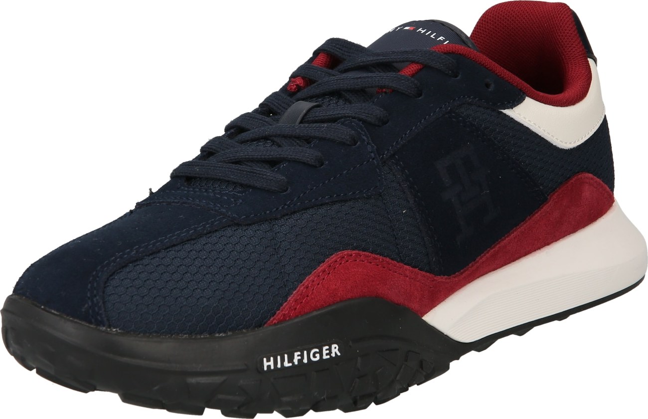 TOMMY HILFIGER Tenisky noční modrá / tmavě červená / bílá