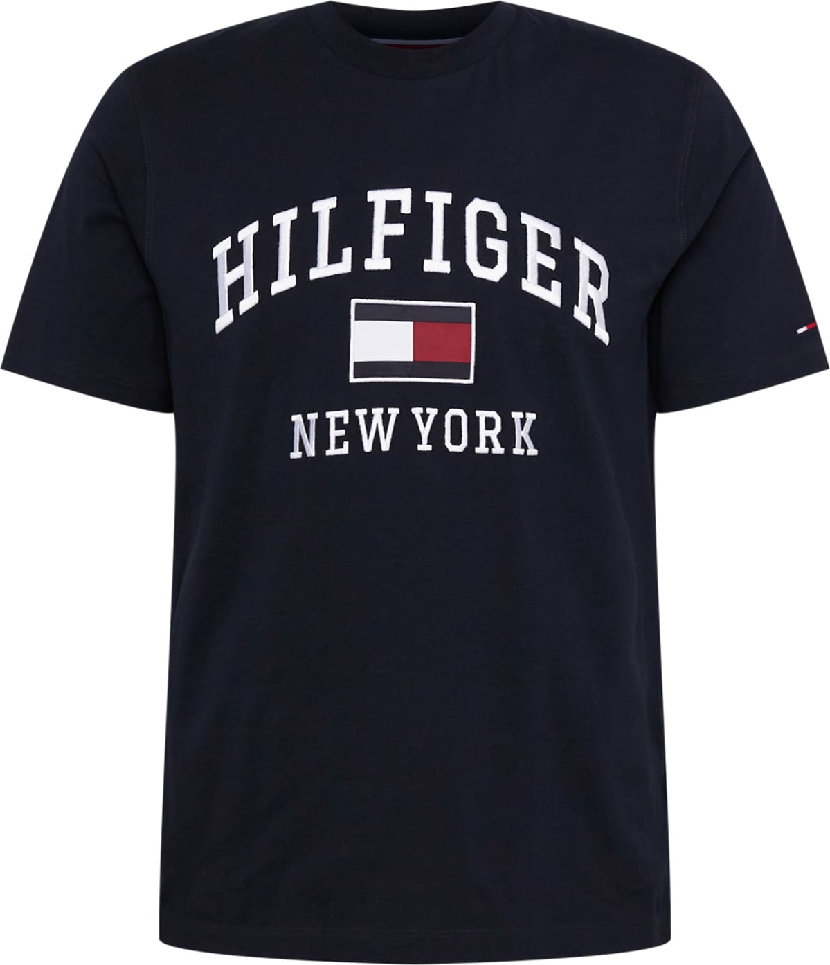 TOMMY HILFIGER Tričko noční modrá / karmínově červené / bílá