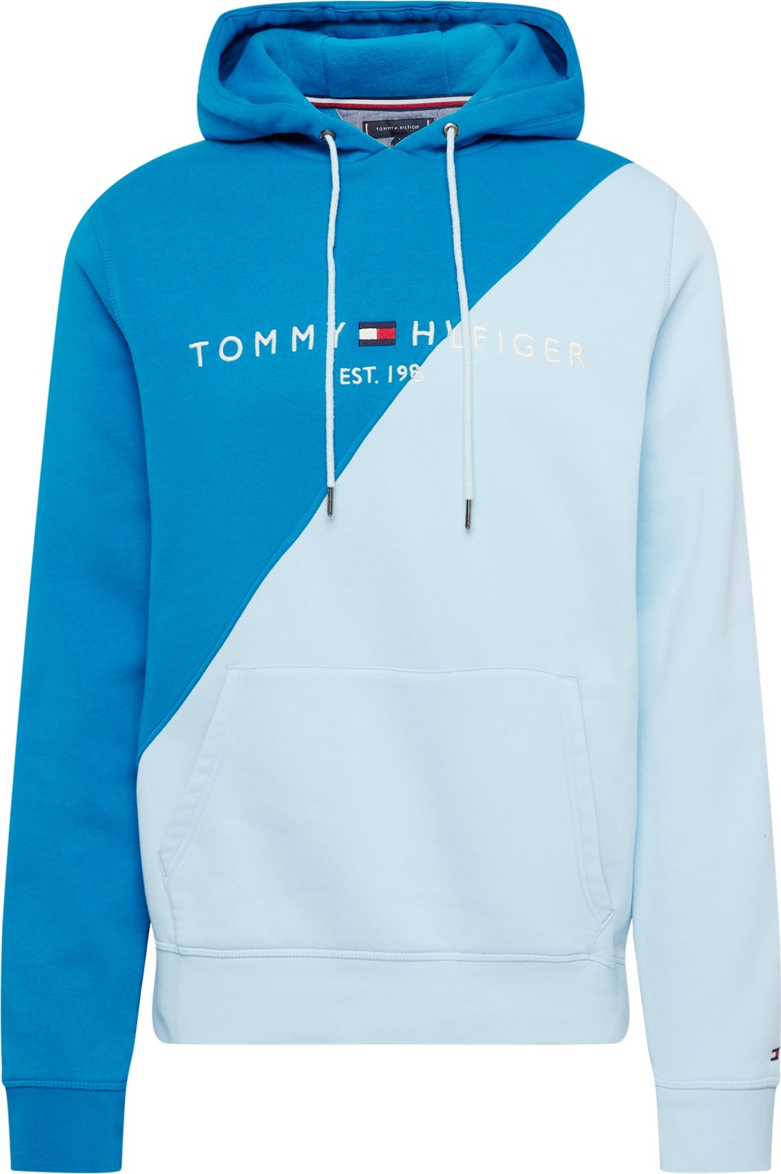 Tommy Jeans Mikina nebeská modř / světlemodrá / červená / bílá