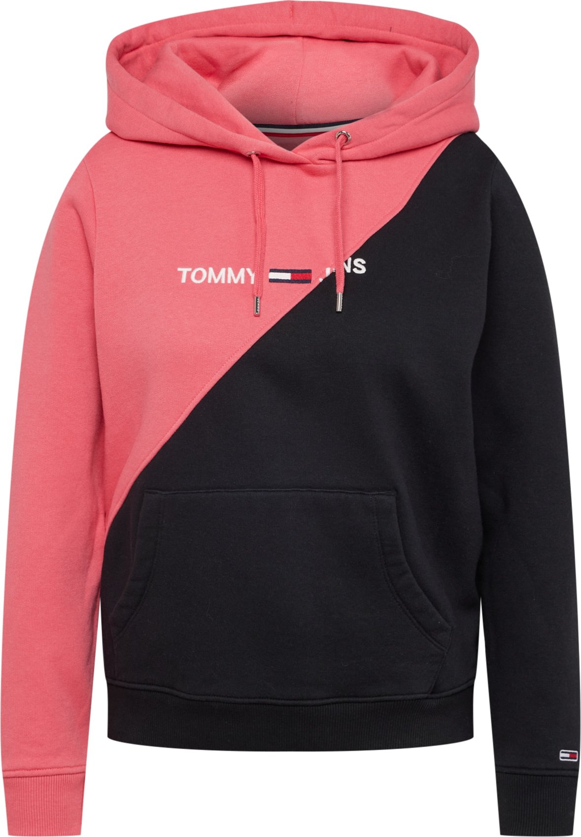 Tommy Jeans Mikina pink / červená / černá / bílá