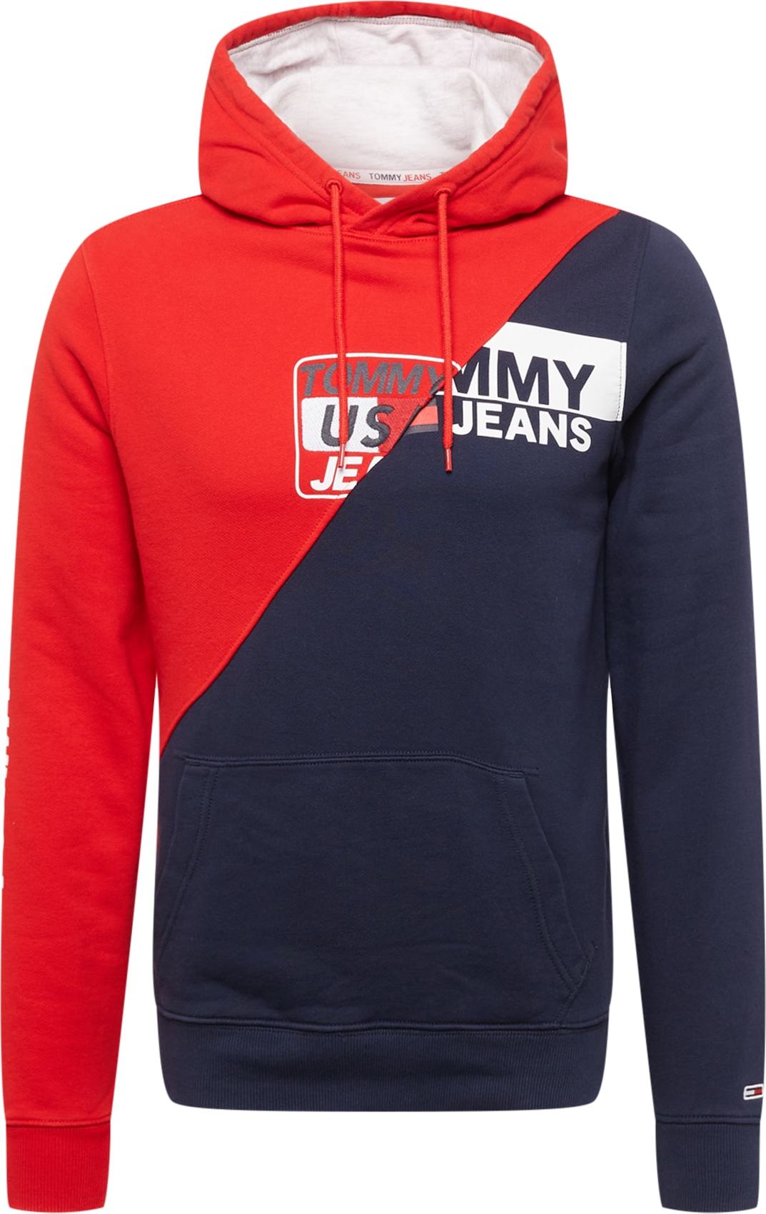 Tommy Jeans Mikina tmavě modrá / červená / bílá