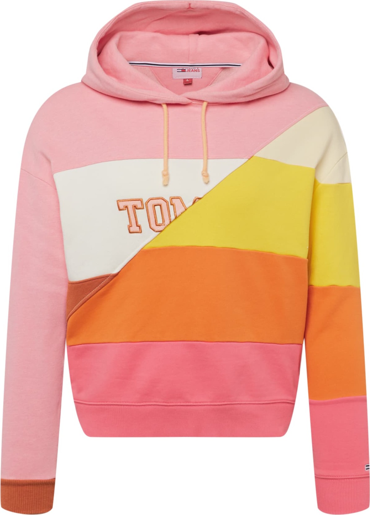 Tommy Jeans Mikina žlutá / oranžová / světle růžová / bílá