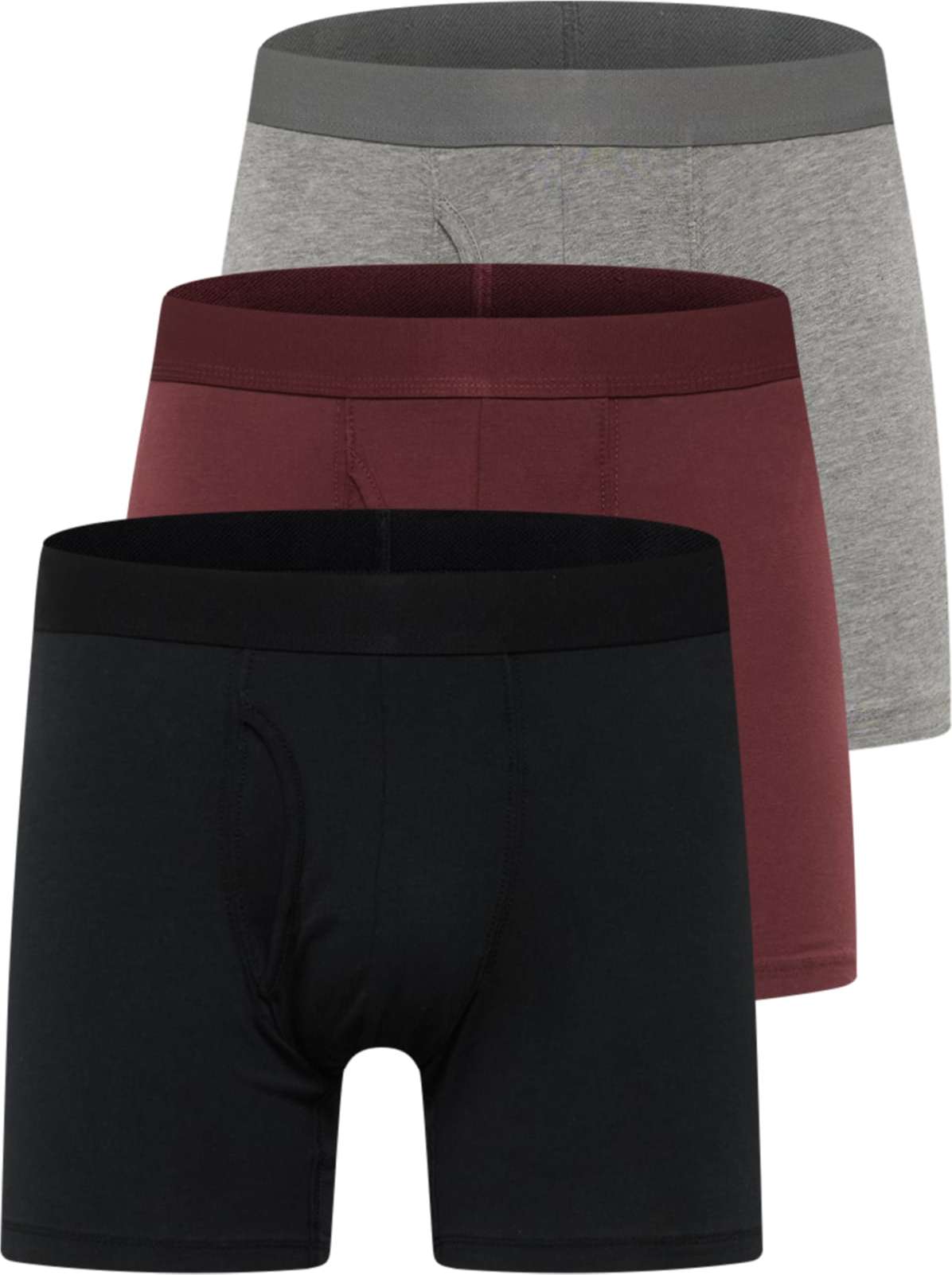 Abercrombie & Fitch Boxerky šedý melír / burgundská červeň / černá