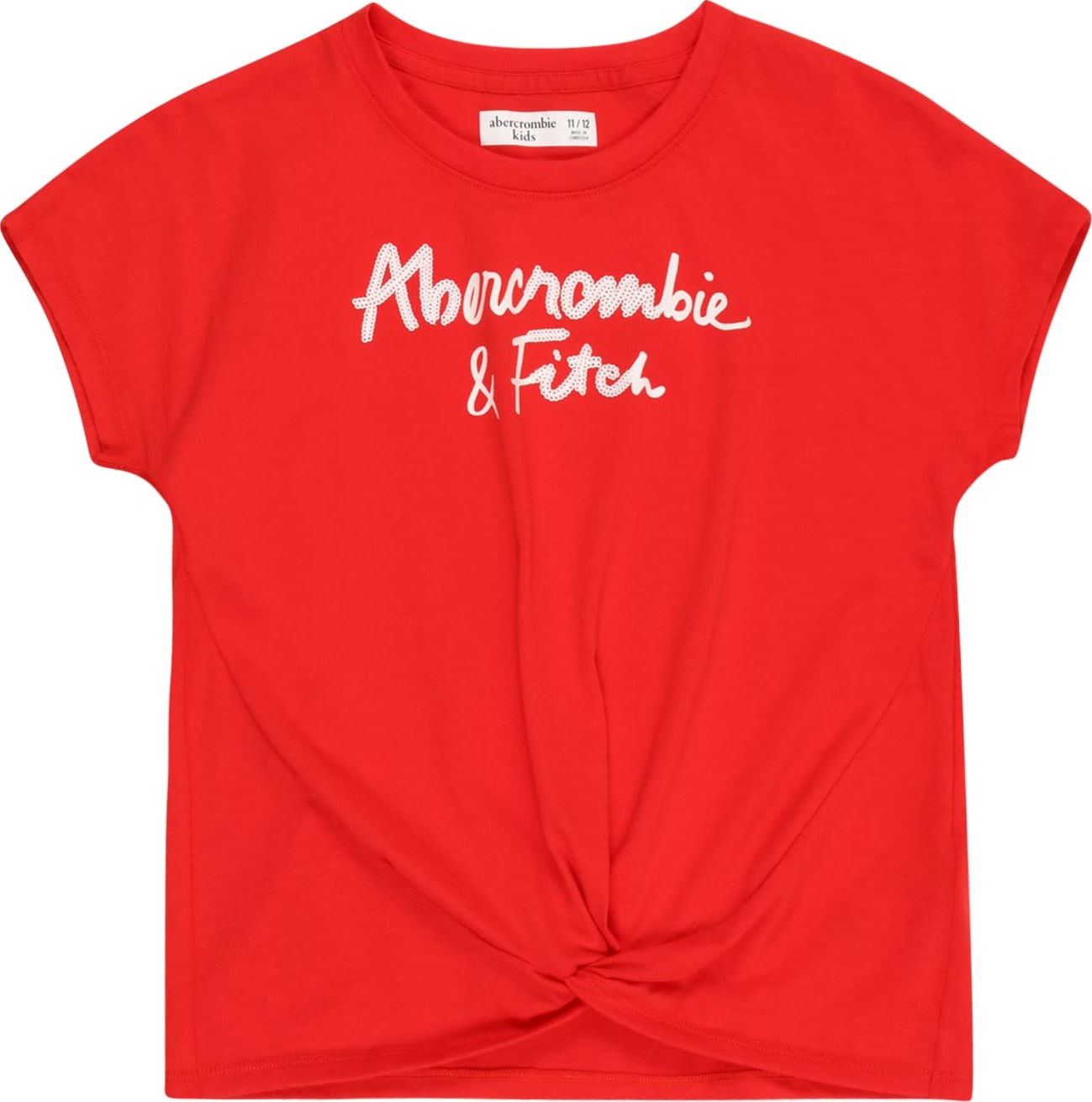 Abercrombie & Fitch Tričko červená / bílá