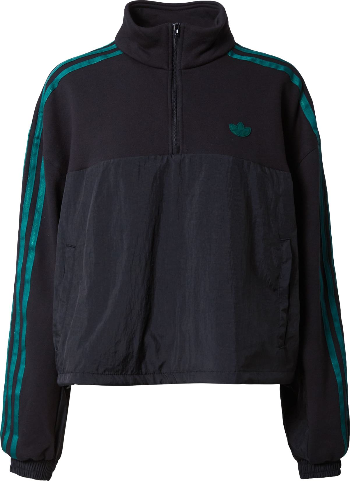 ADIDAS ORIGINALS Mikina smaragdová / černá