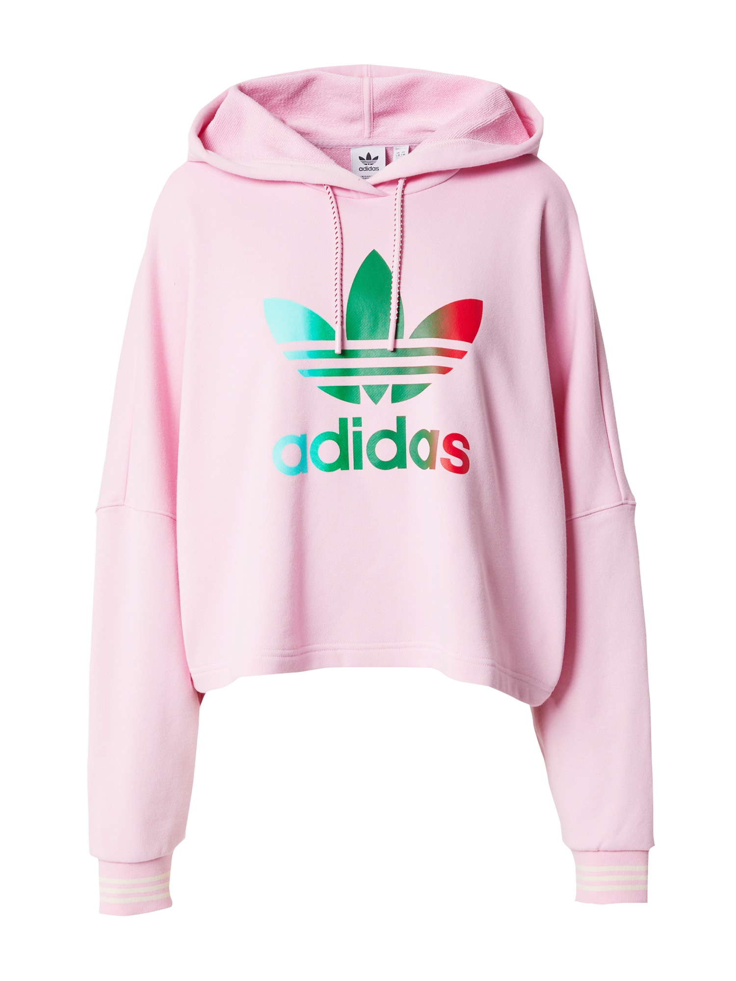 ADIDAS ORIGINALS Mikina světlemodrá / zelená / světle růžová / červená