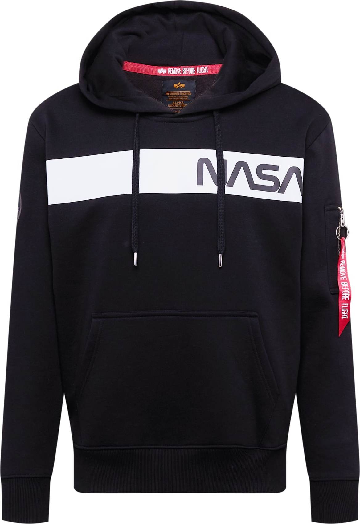 ALPHA INDUSTRIES Mikina 'NASA' červená / černá / stříbrná