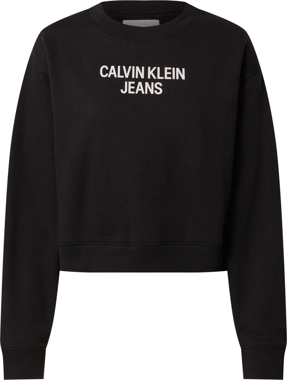 Calvin Klein Jeans Mikina černá / bílá