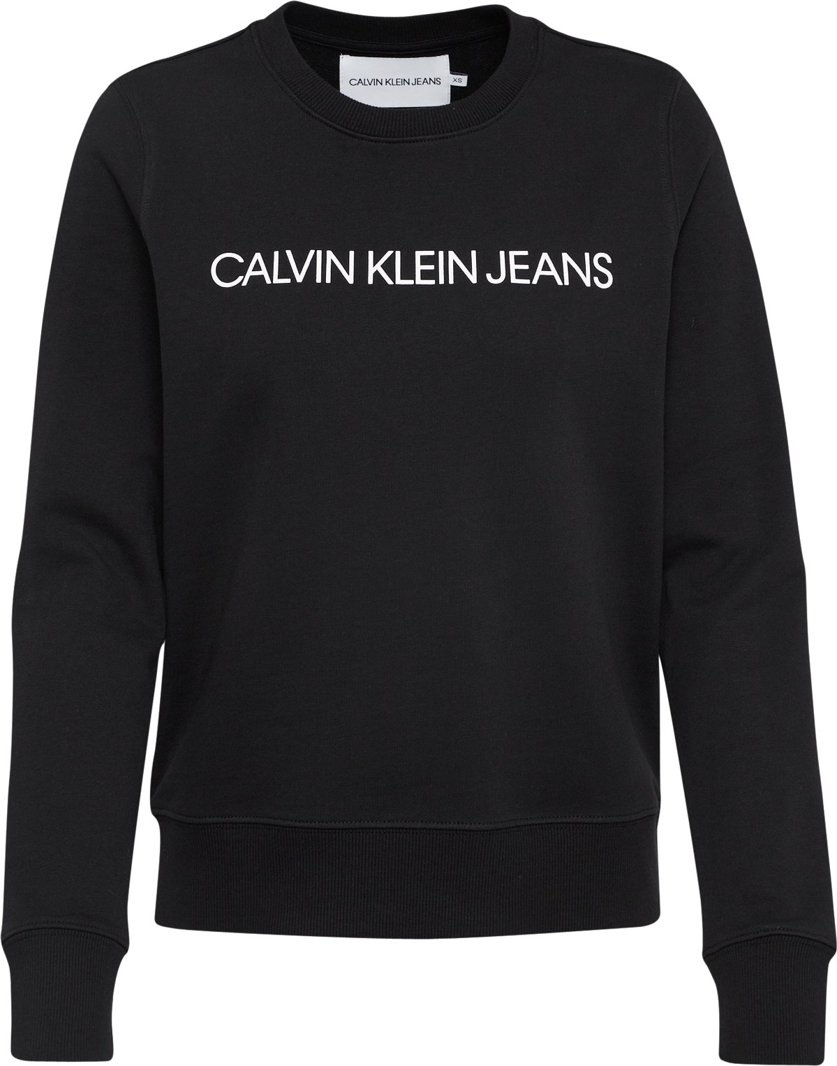 Calvin Klein Jeans Mikina černá / bílá