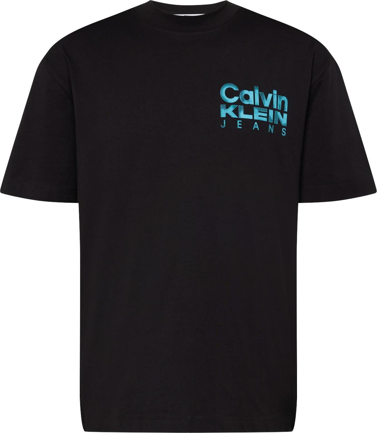 Calvin Klein Jeans Tričko aqua modrá / černá / offwhite