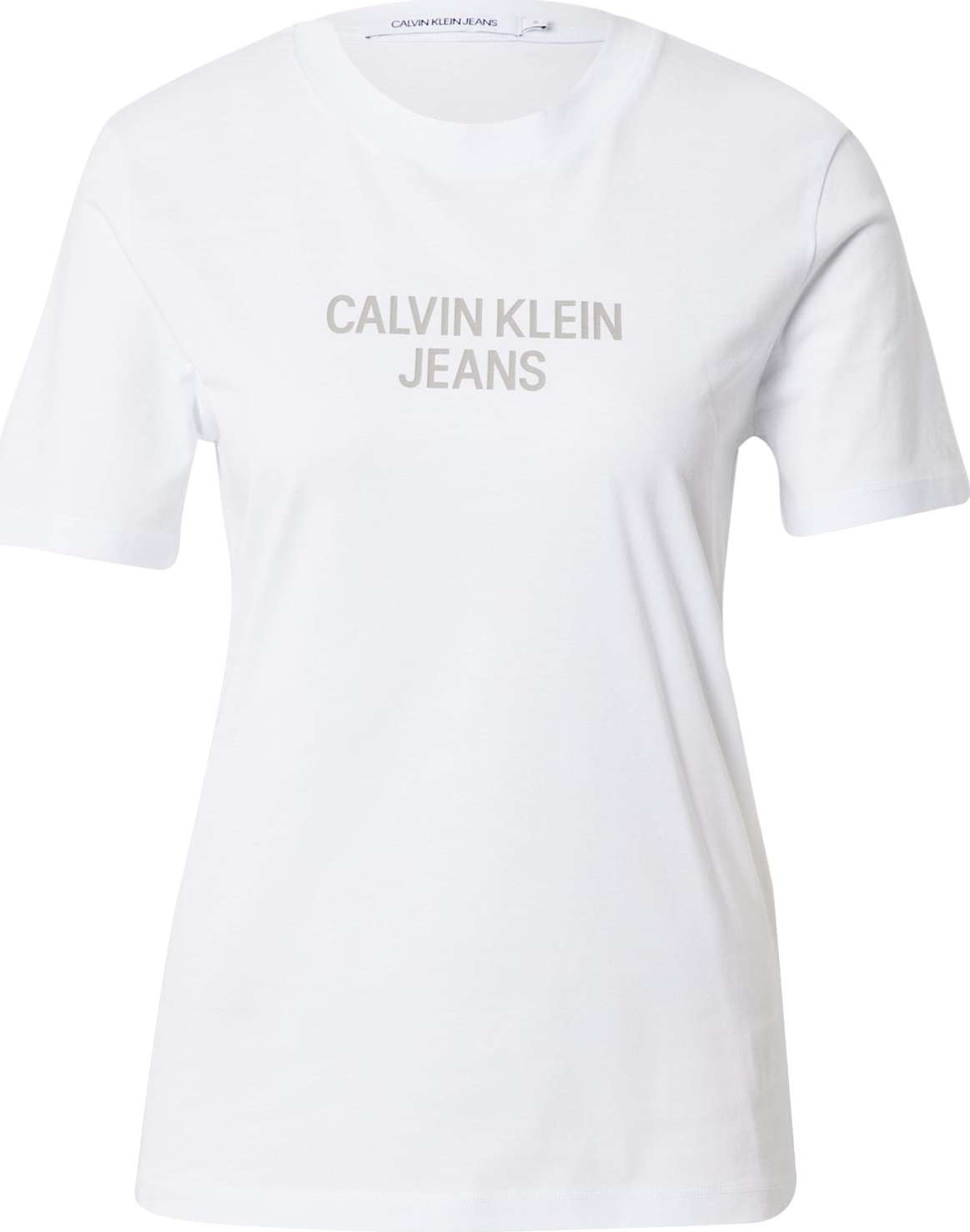 Calvin Klein Jeans Tričko šedá / bílá