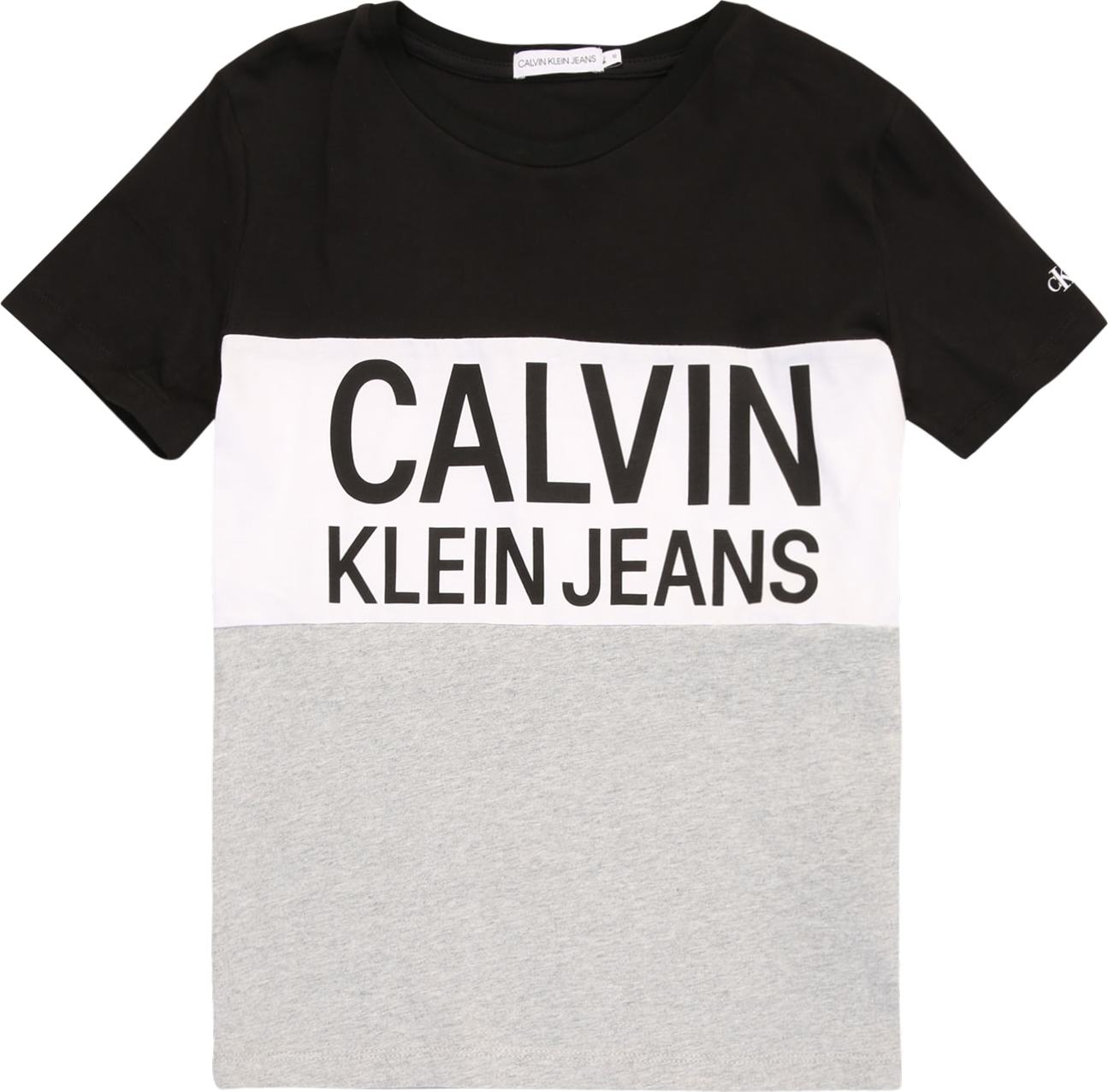 Calvin Klein Jeans Tričko šedá / černá / bílá