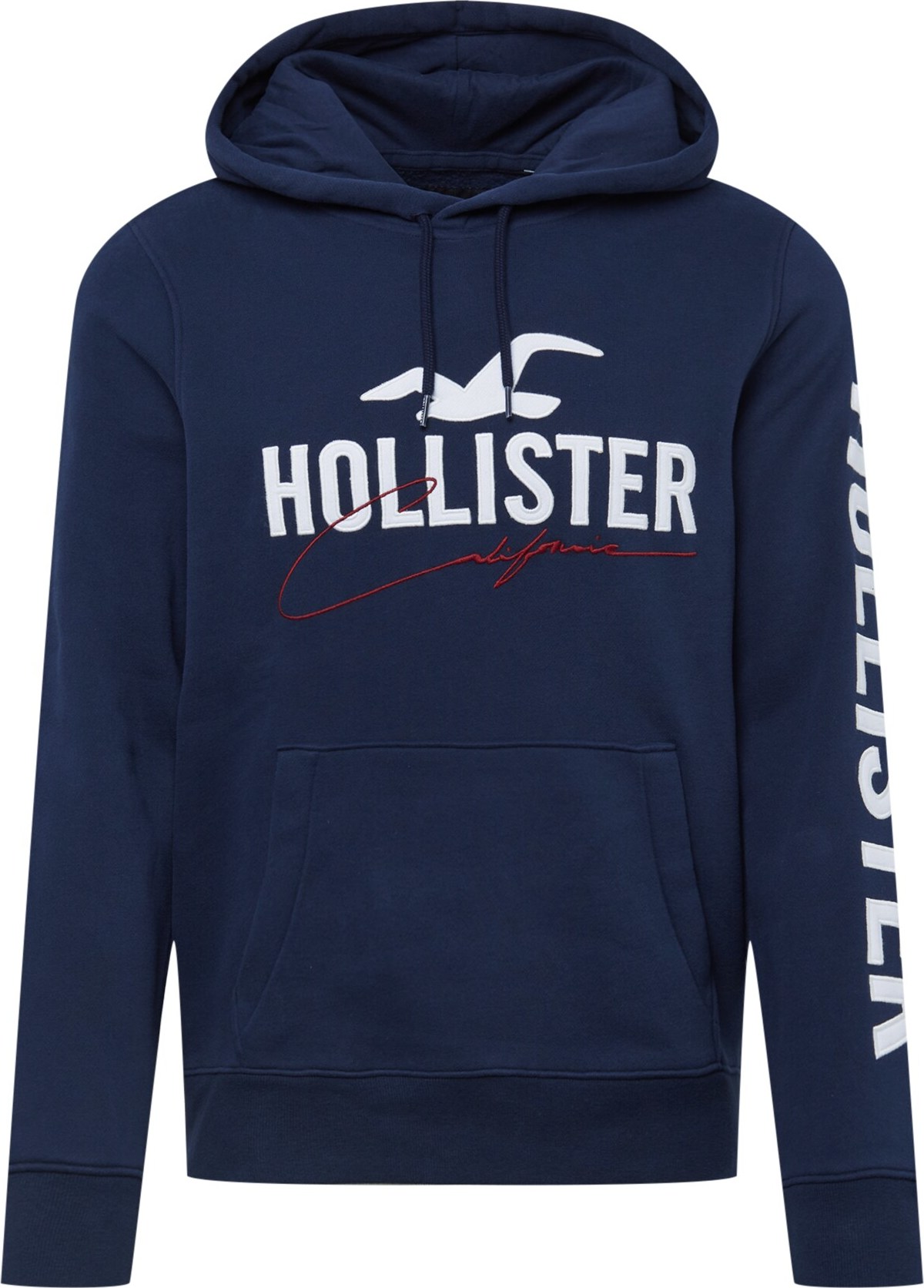 HOLLISTER Mikina námořnická modř / burgundská červeň / bílá