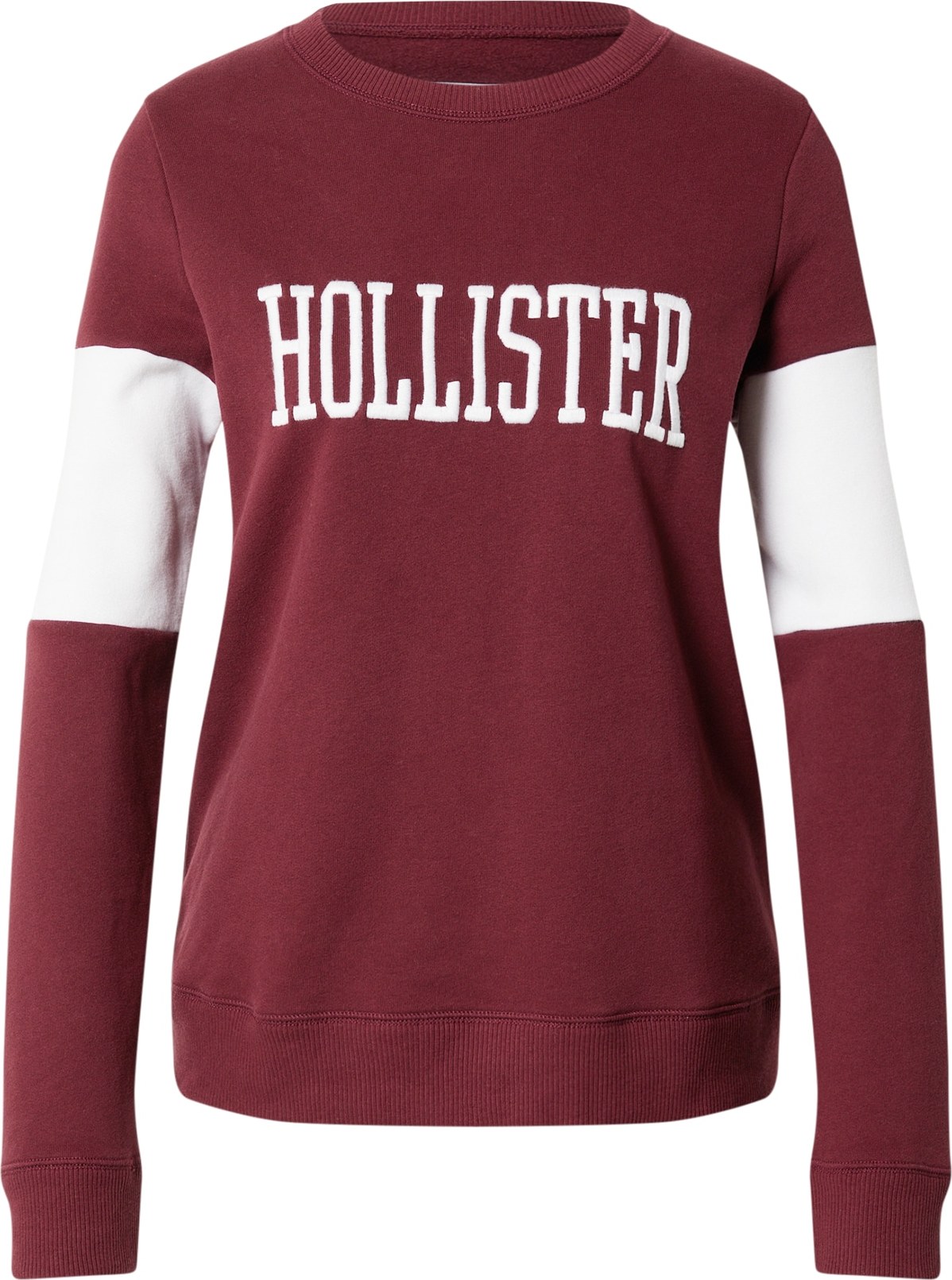 HOLLISTER Mikina vínově červená / bílá