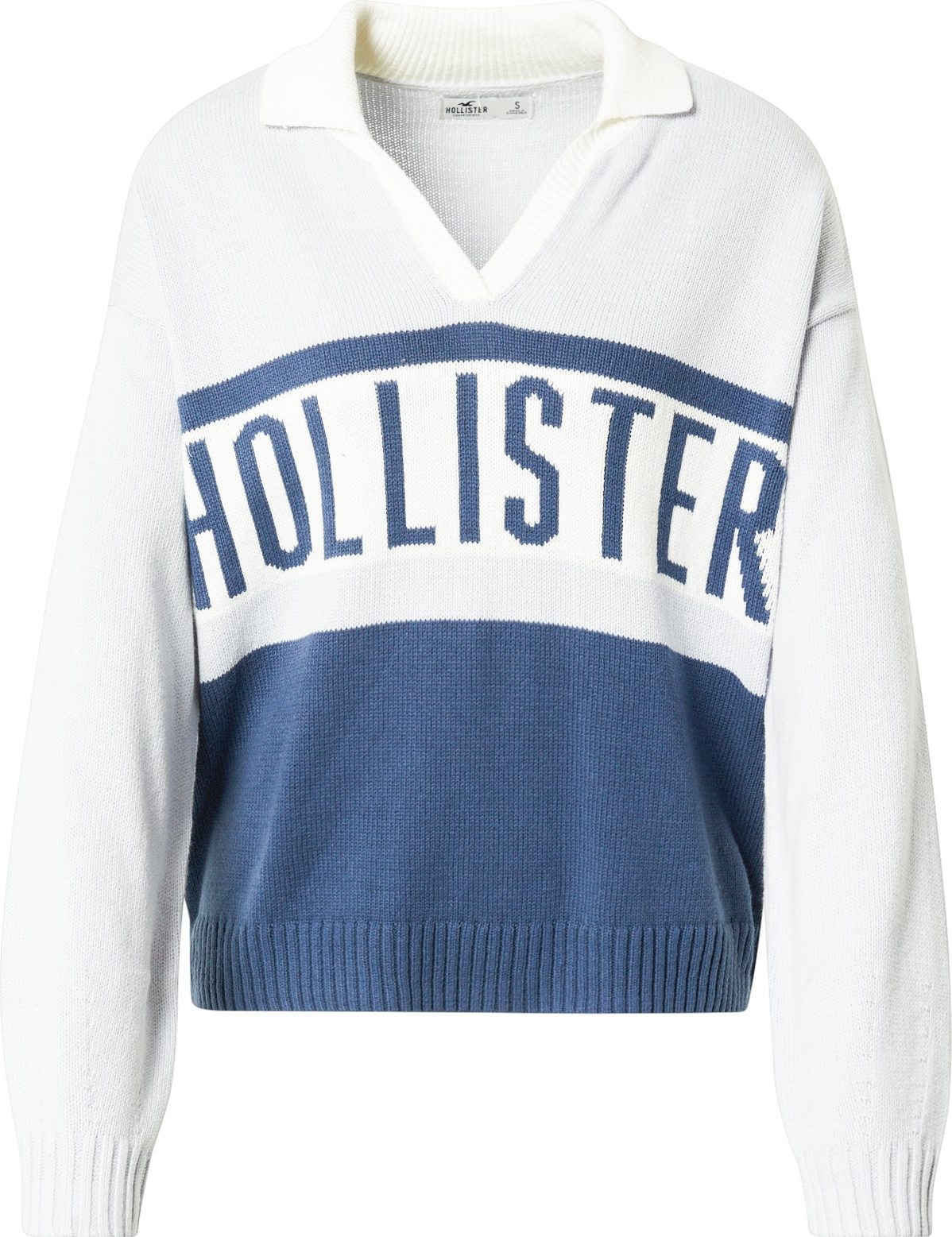 HOLLISTER Svetr 'APAC' námořnická modř / světlemodrá