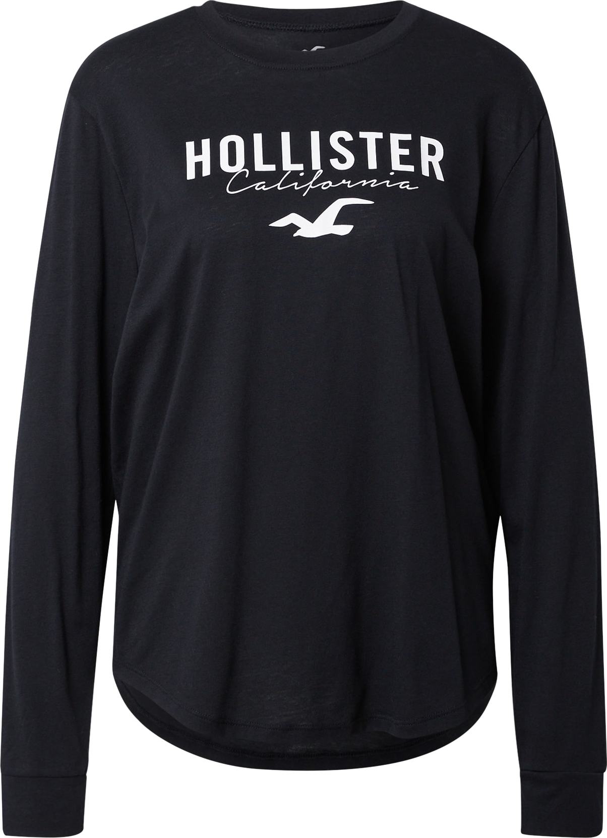 HOLLISTER Tričko černá / bílá