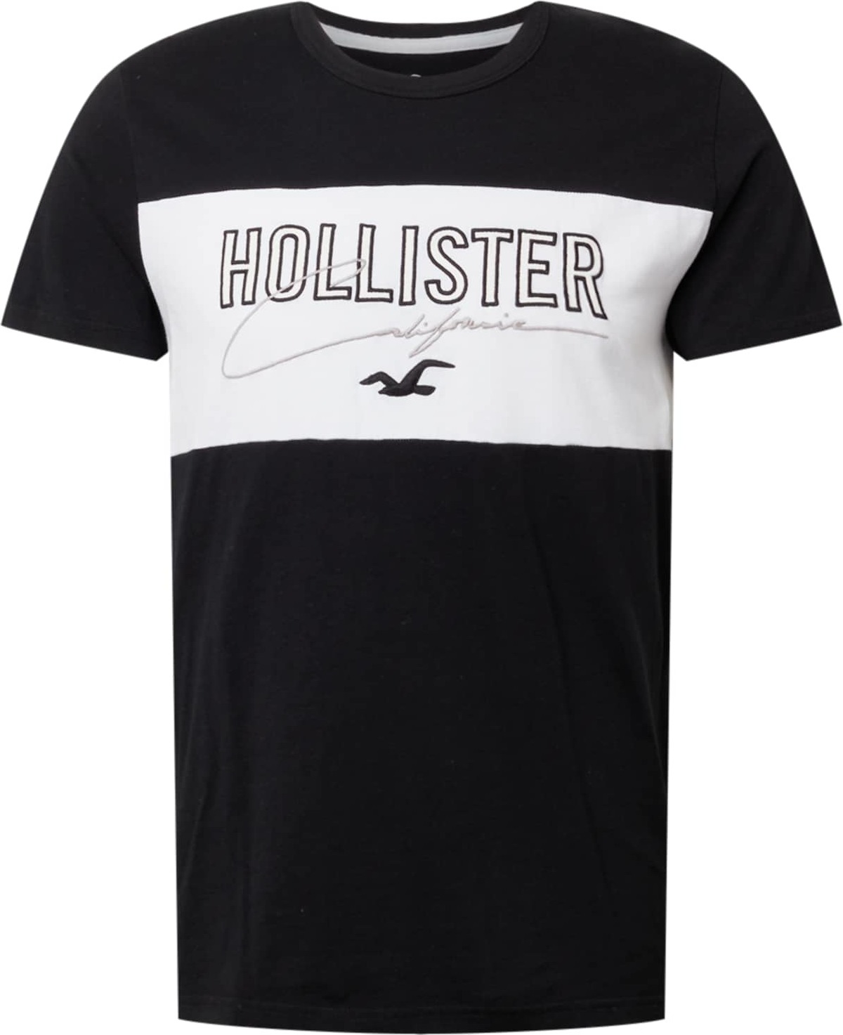 HOLLISTER Tričko černá / bílá