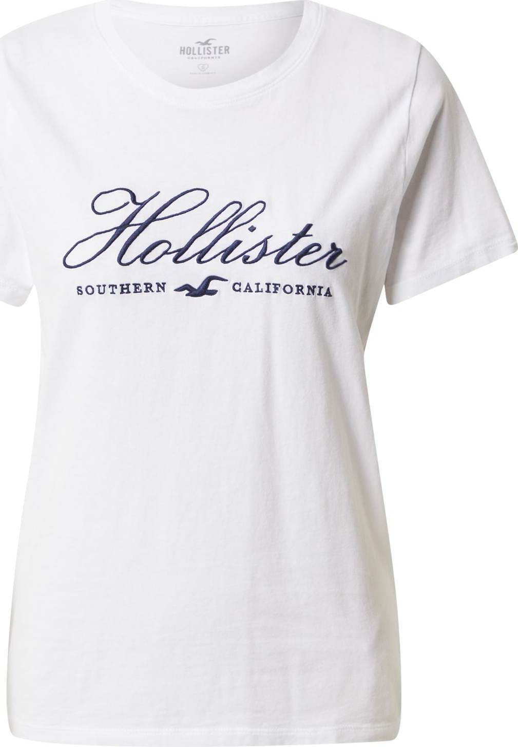 HOLLISTER Tričko marine modrá / bílá