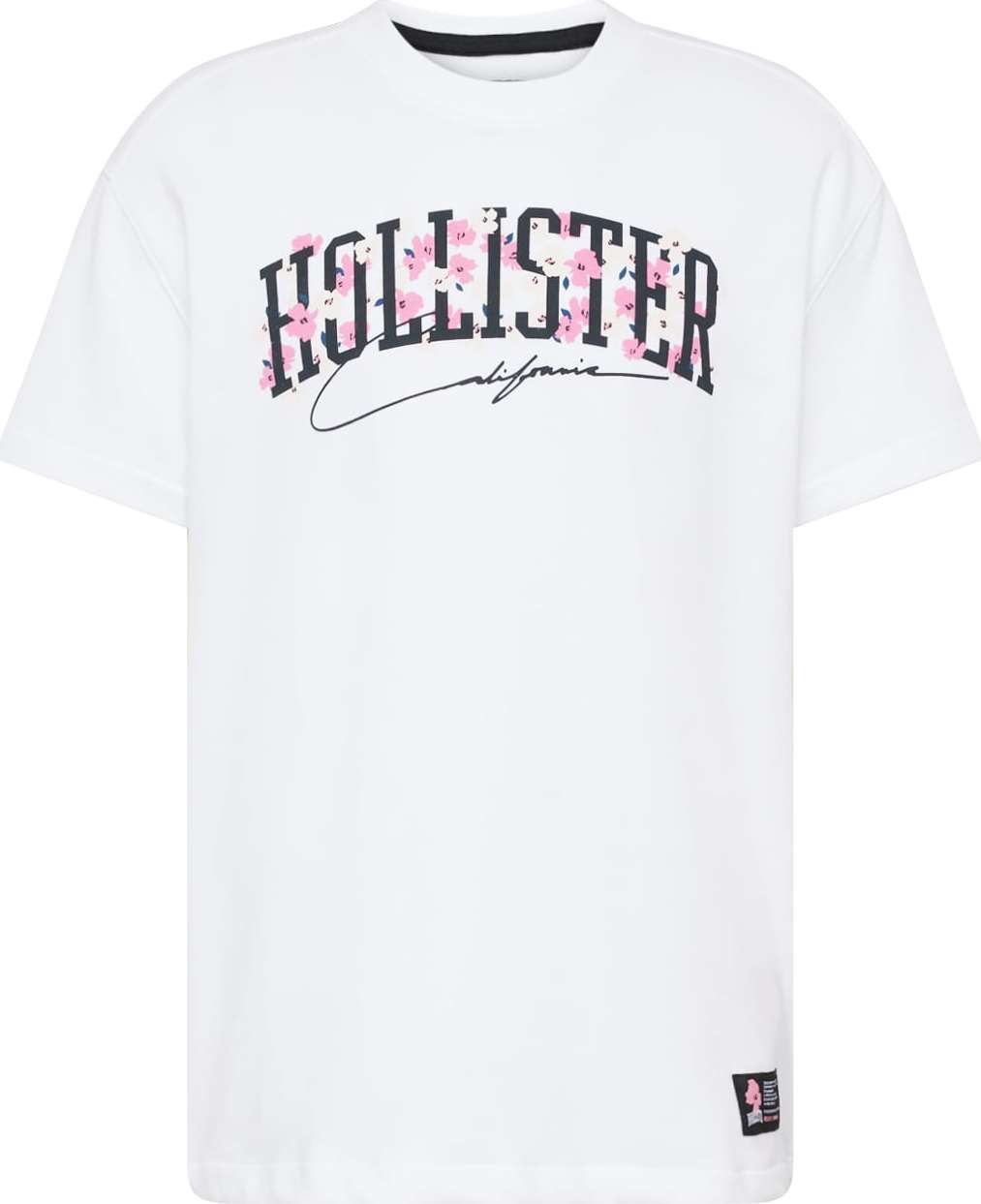 HOLLISTER Tričko marine modrá / světle růžová / černá / bílá