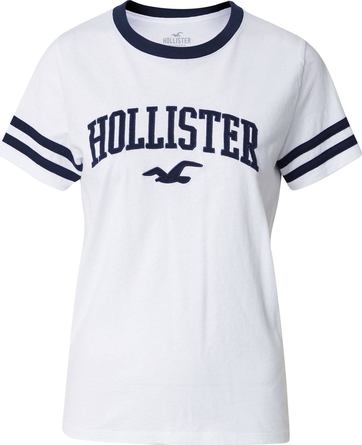 HOLLISTER Tričko námořnická modř / bílá