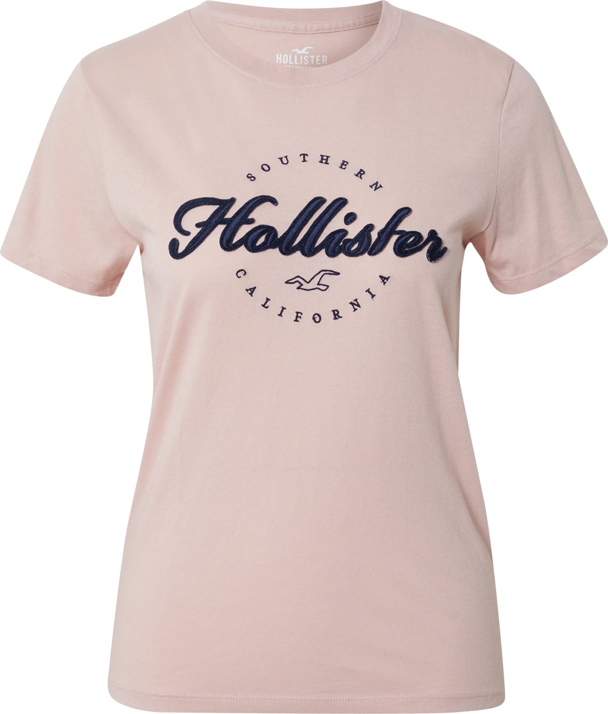 HOLLISTER Tričko námořnická modř / starorůžová