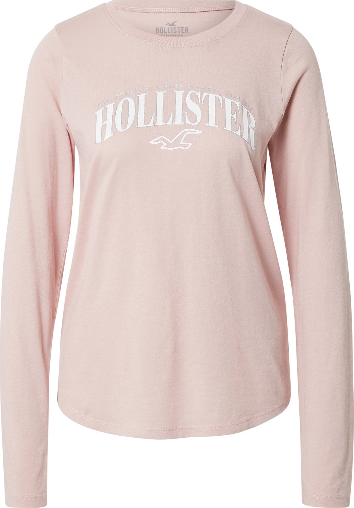 HOLLISTER Tričko růžová / stříbrná / bílá