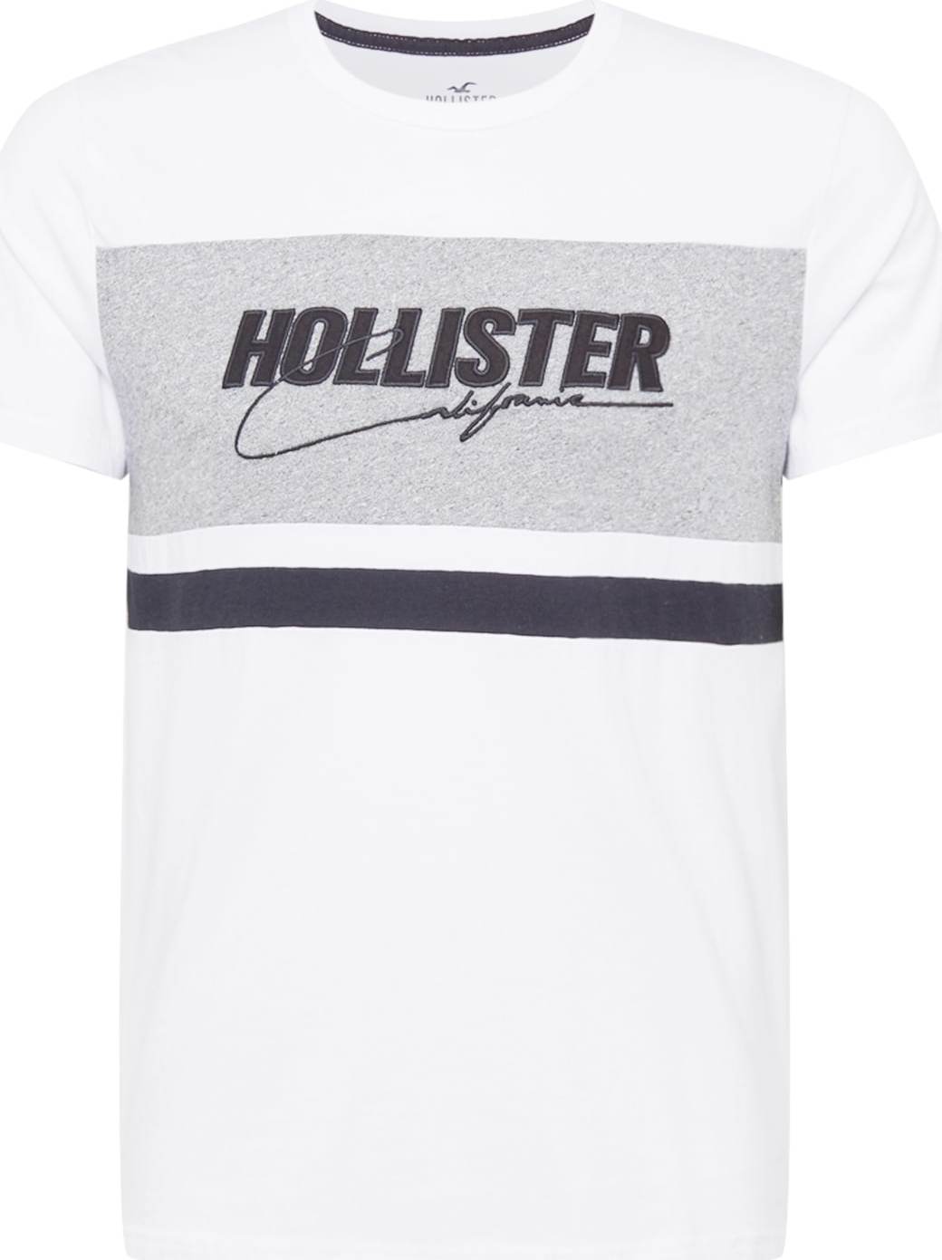 HOLLISTER Tričko šedá / černá / bílá