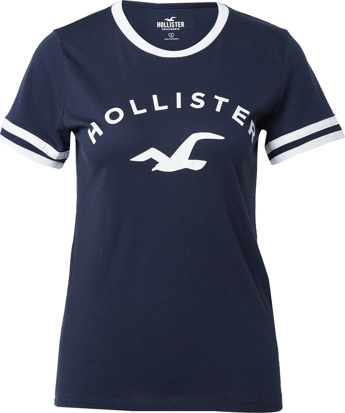 HOLLISTER Tričko tmavě modrá / bílá