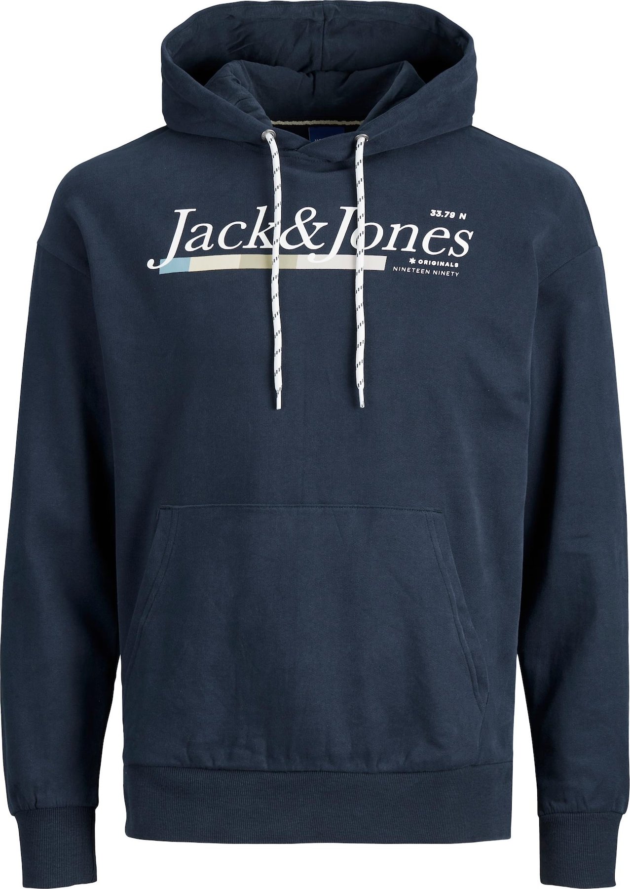 JACK & JONES Mikina 'Clay' starobéžová / světlemodrá / tmavě modrá / bílá