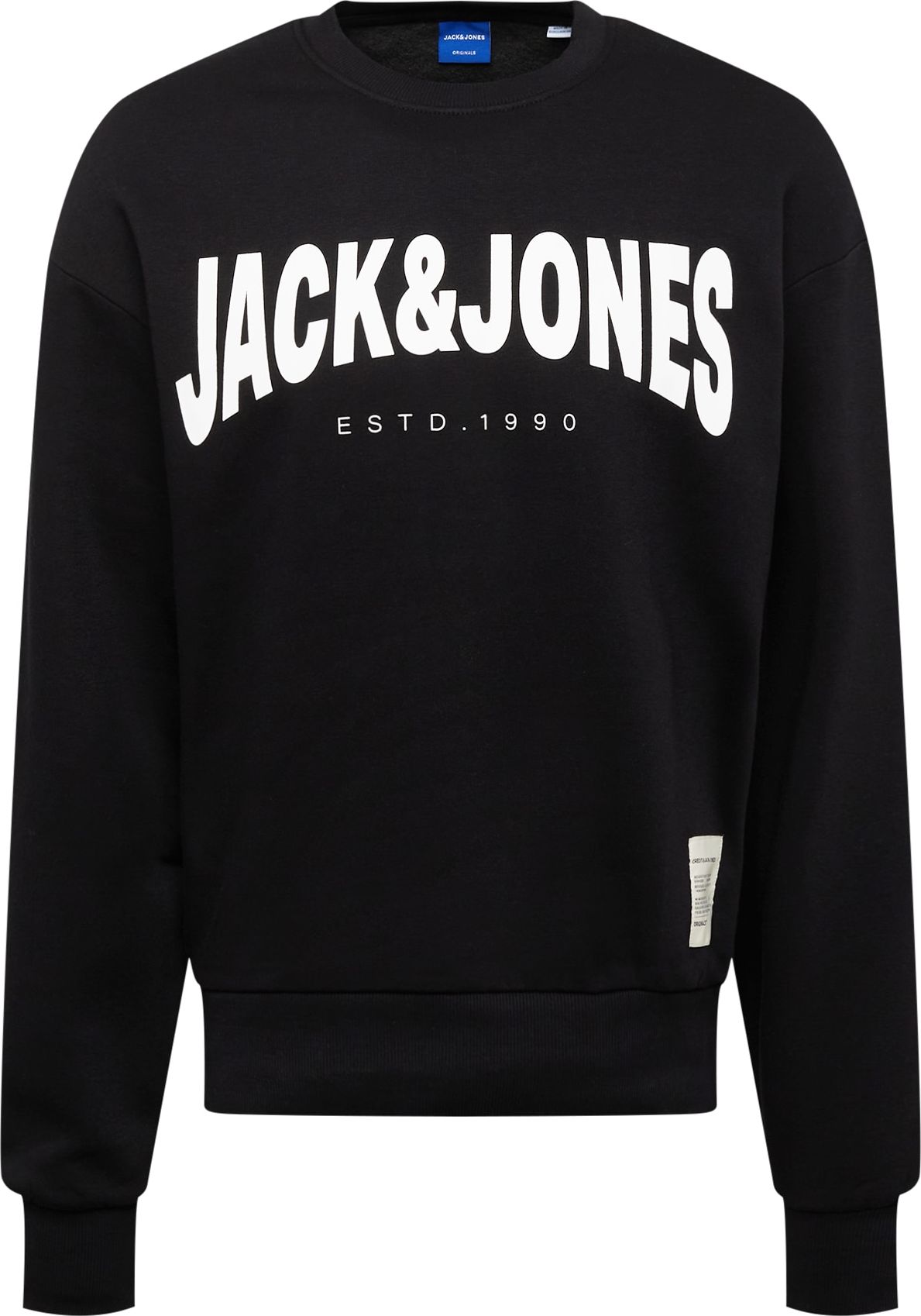 JACK & JONES Mikina 'JORARCH' černá / bílá