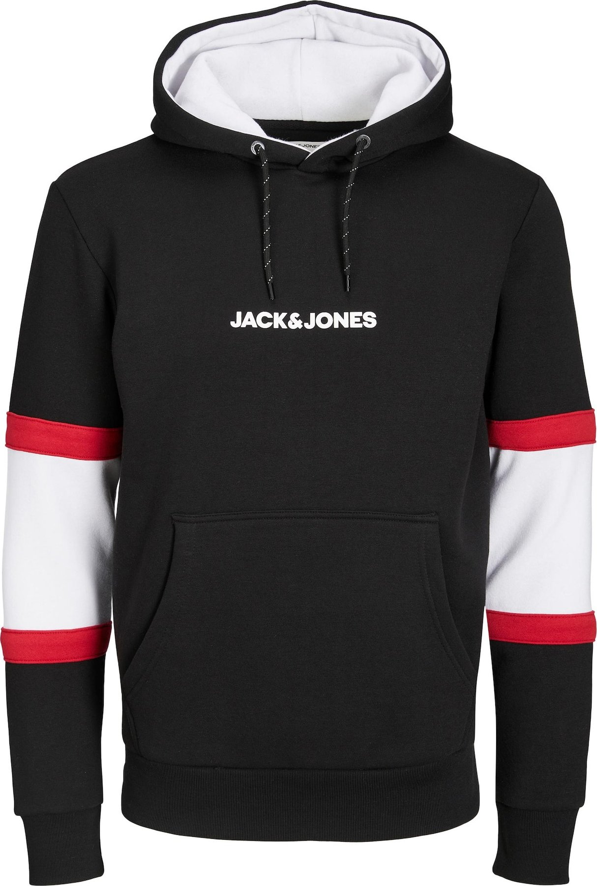 JACK & JONES Mikina 'LAYTON' červená / černá / bílá