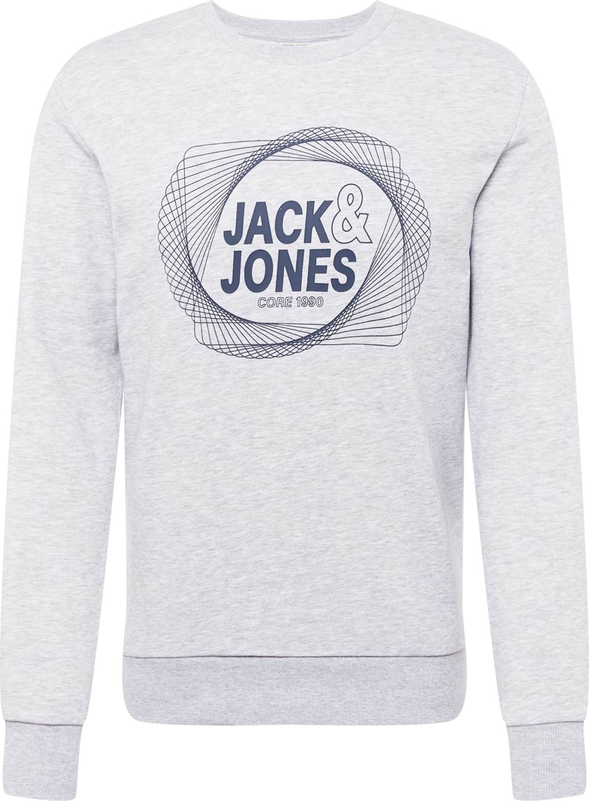 JACK & JONES Mikina 'LUCA' námořnická modř / světle šedá