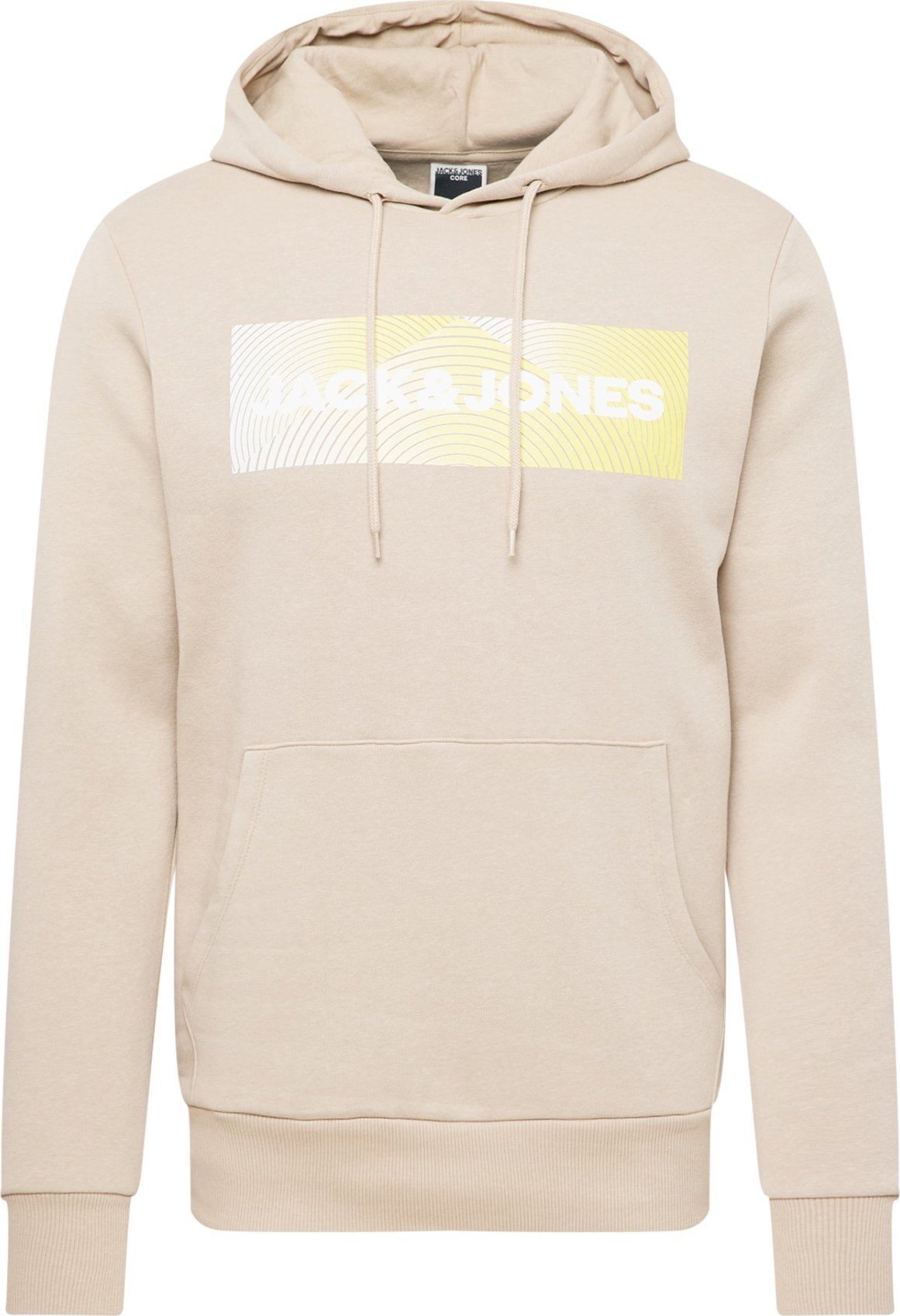 JACK & JONES Mikina 'RAYMOND' světle hnědá / žlutá / bílá