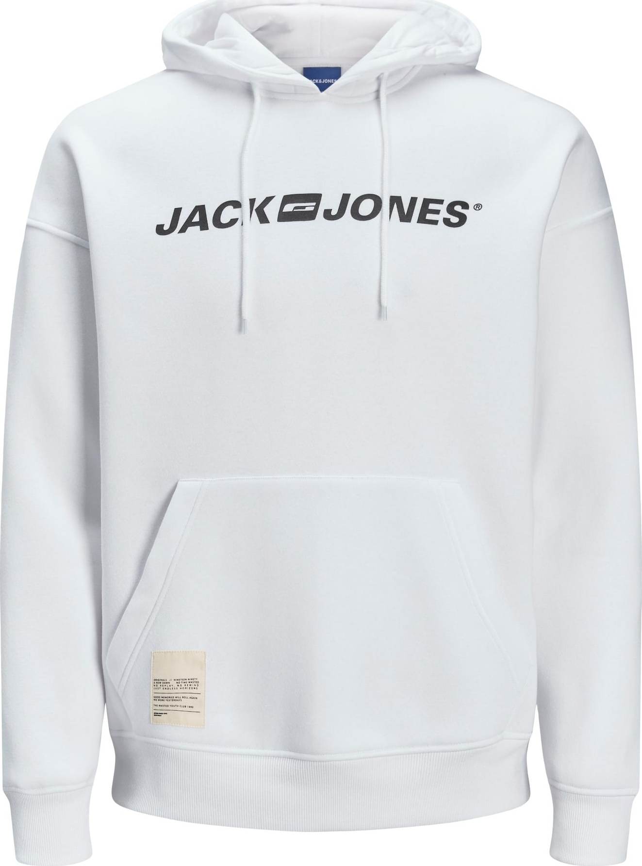 JACK & JONES Mikina 'Remember' černá / bílá